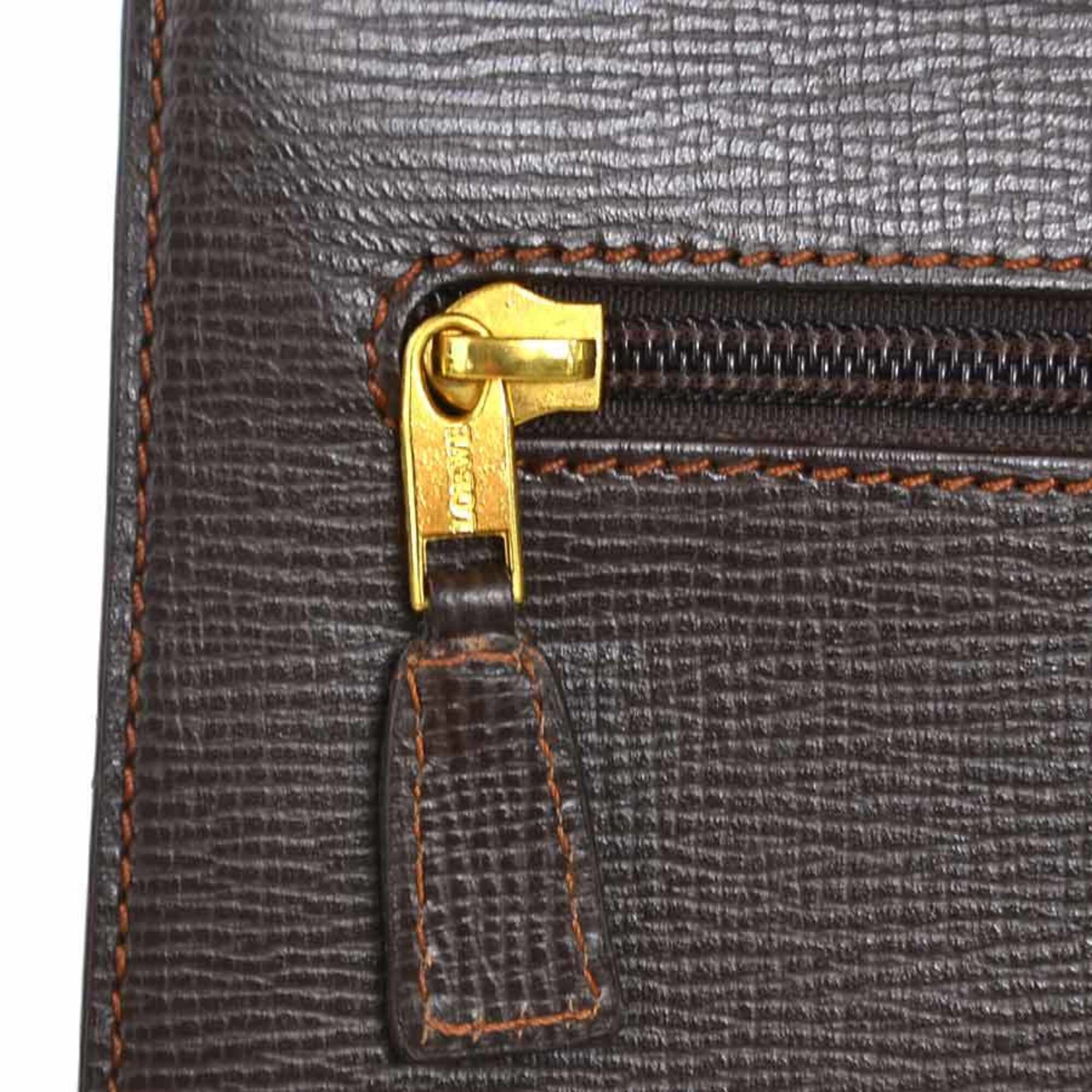 Loewe Dark Brown Leather Clutch Bag (Pre-Owned)