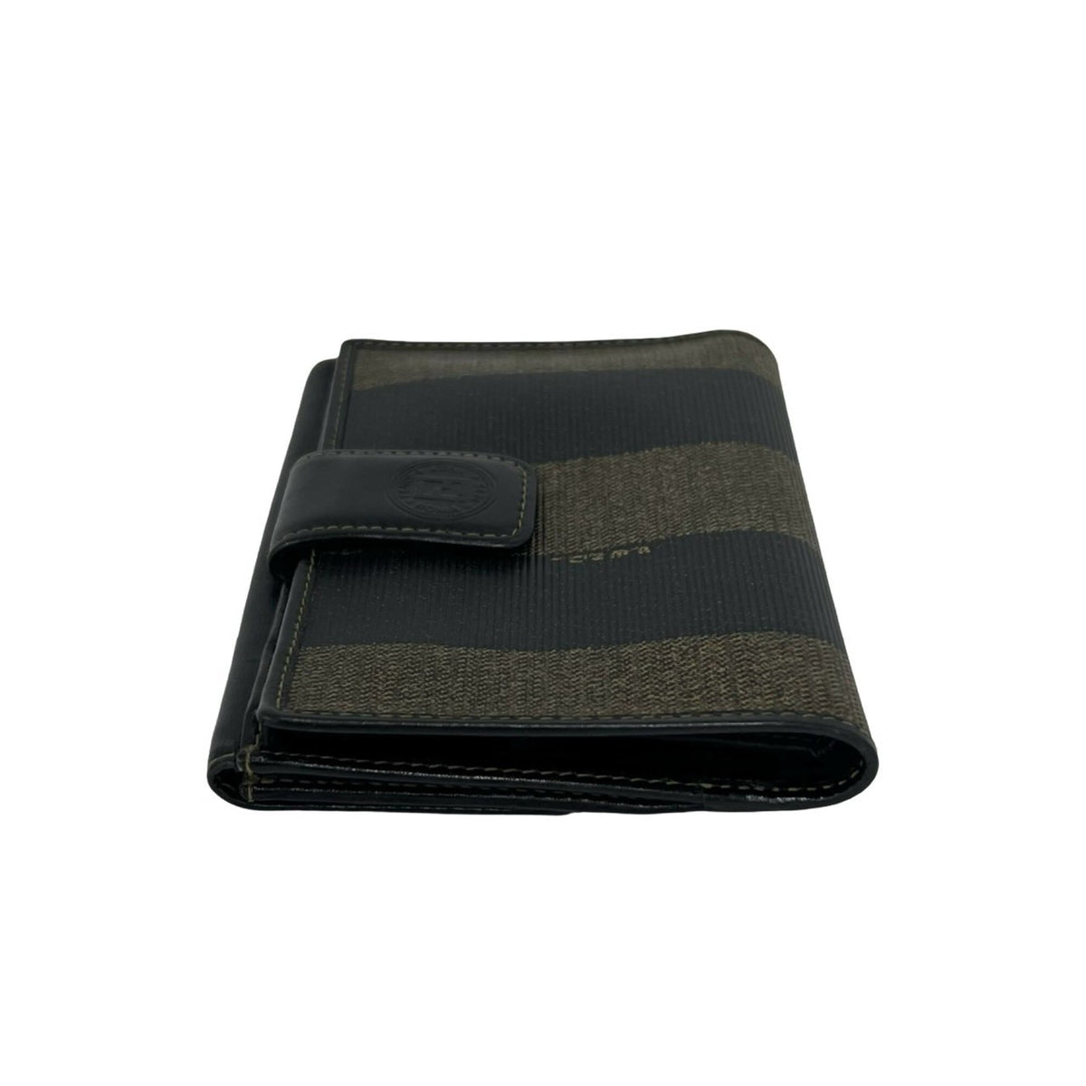 Fendi Black Khaki Canvas Leather Wallet (Bi-Fold) (Pre-Owned)