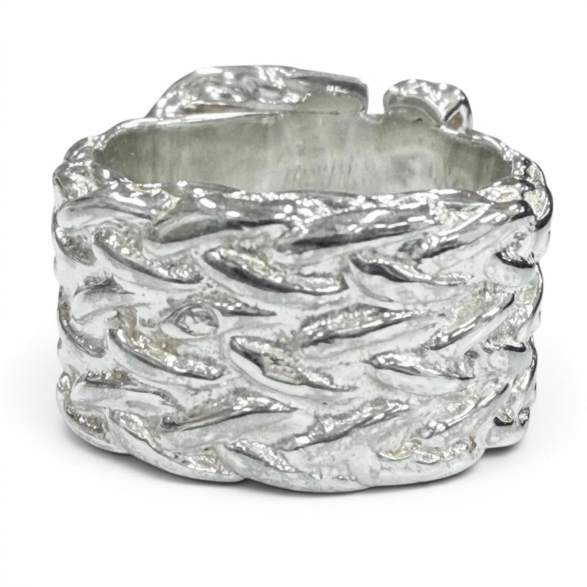 Hermes Silver Silver 925 Band Ring (Pre-Owned)