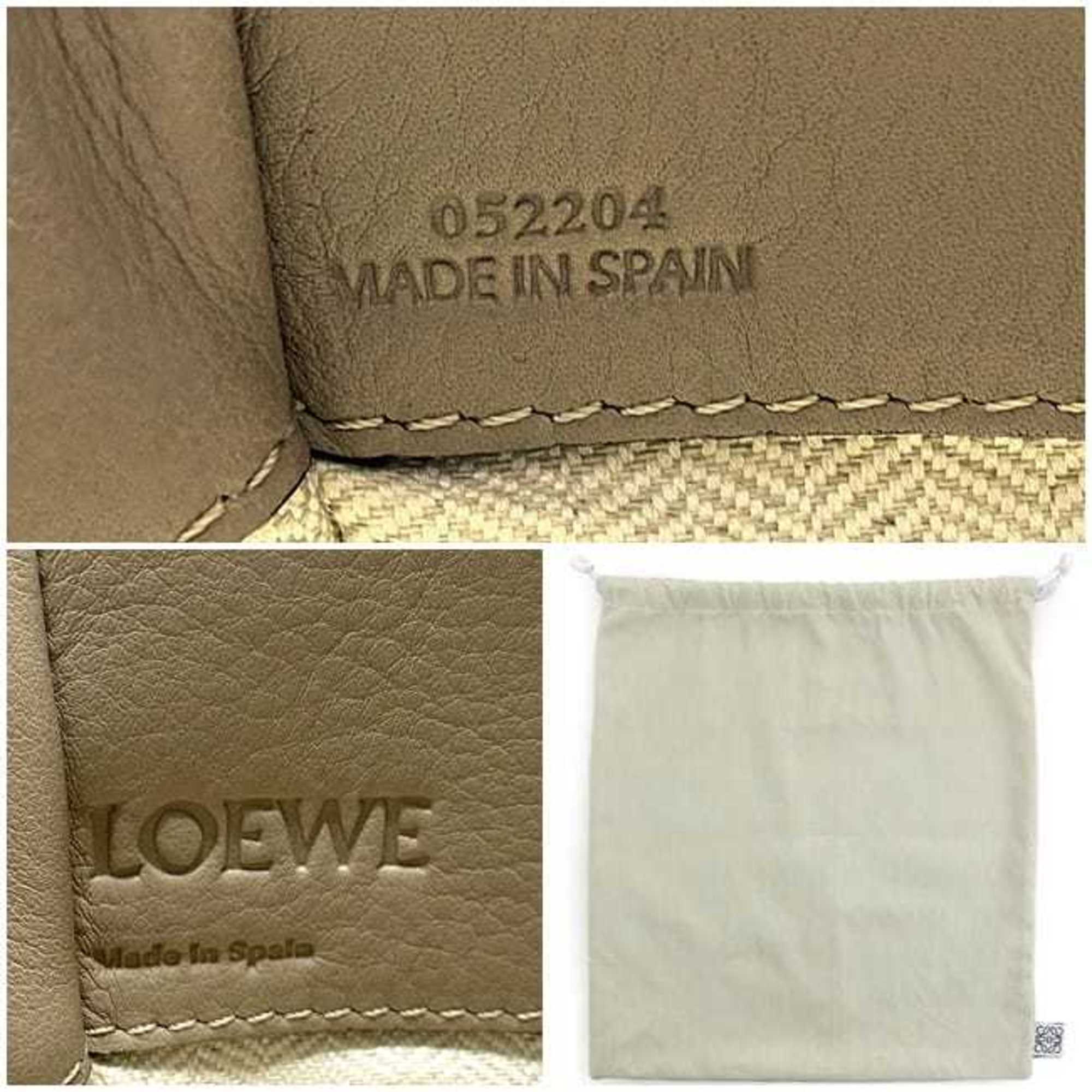 Loewe Hammock Beige Leather Handbag Shoulder Bag (Pre-Owned)