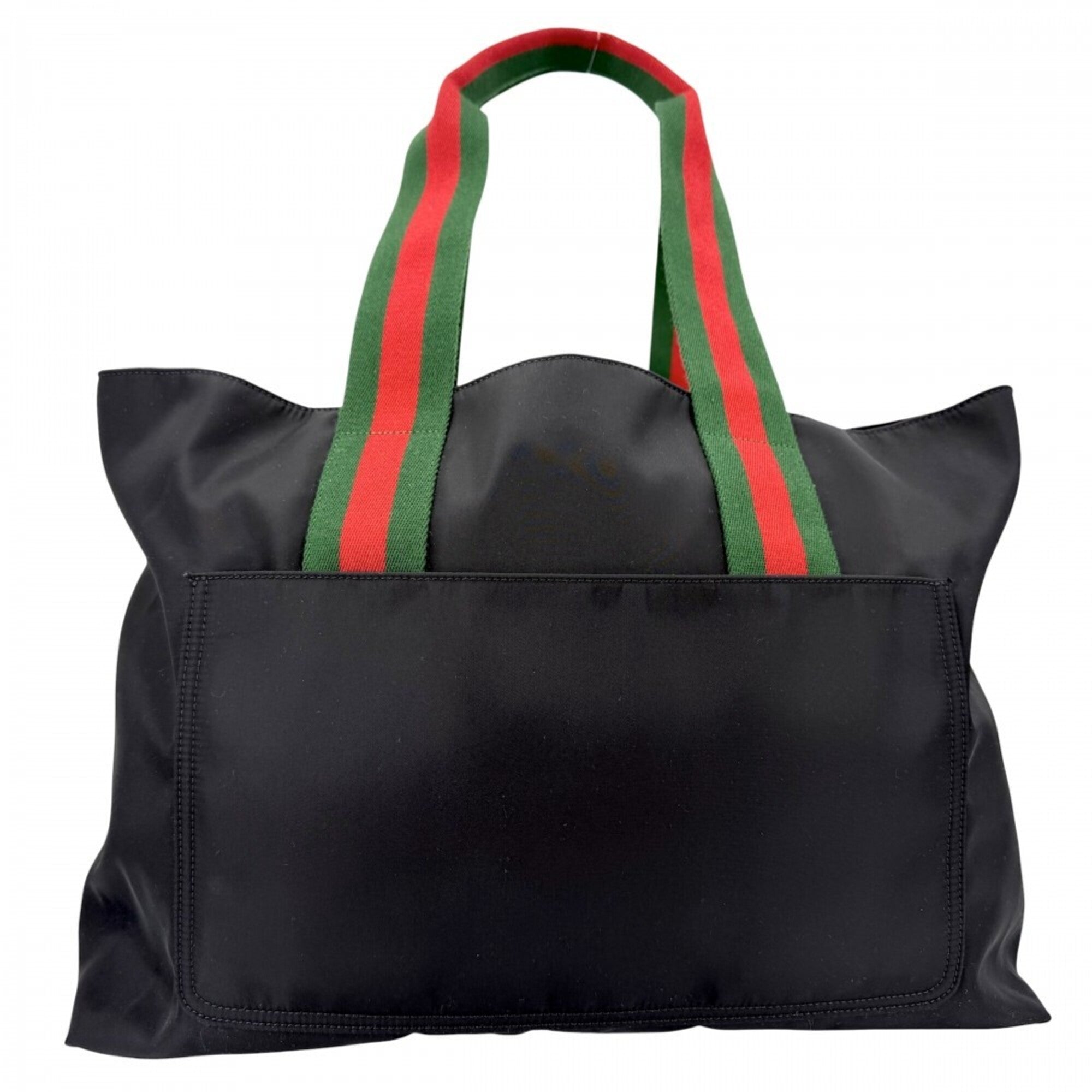 Gucci Black White Nylon Handbag Tote Bag (Pre-Owned)