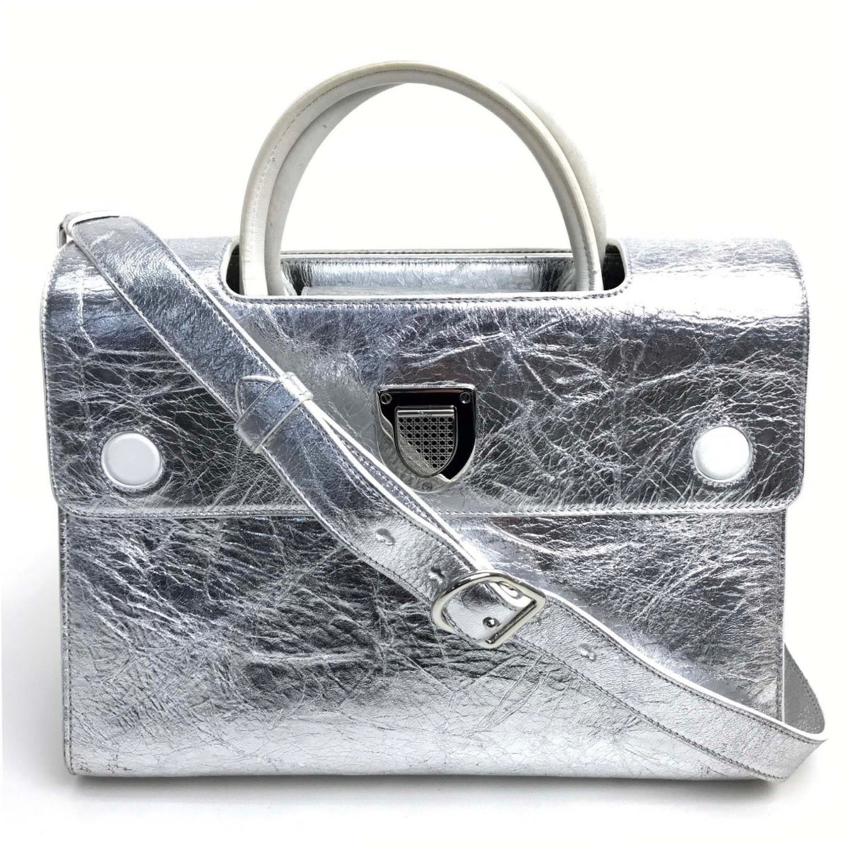 Christian Dior Silver Leather Handbag (Pre-Owned)