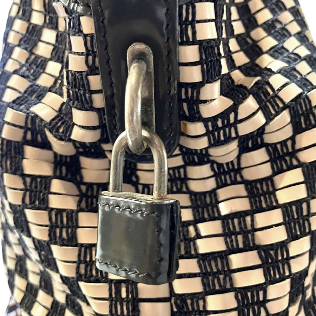 Marni Beige Black Handbag Tote Bag (Pre-Owned)