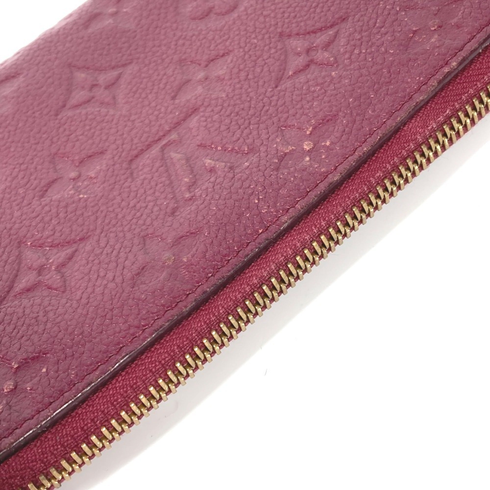 Louis Vuitton Aurore Red Color Monogram Empreinte Leather Long Bill Wallet (Bi-Fold) (Pre-Owned)