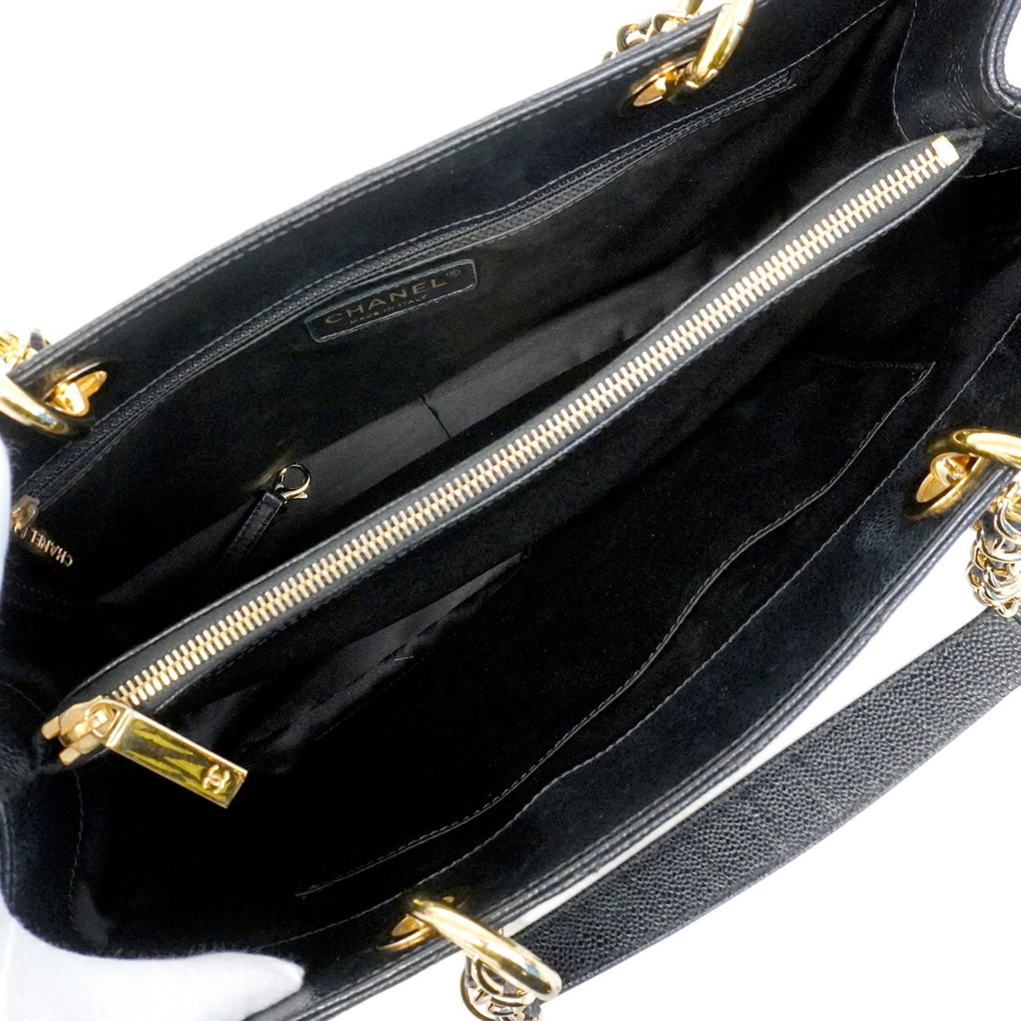 Chanel Black Grained Calfskin Tote Bag (Pre-Owned)