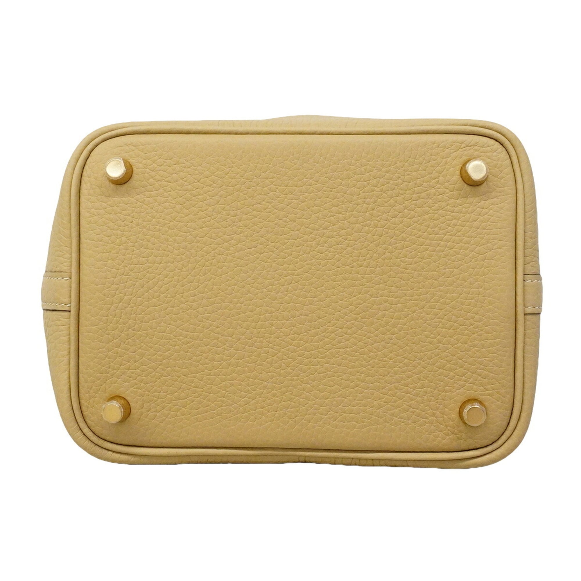Hermes Beige Taurillon Clemence Leather Handbag (Pre-Owned)