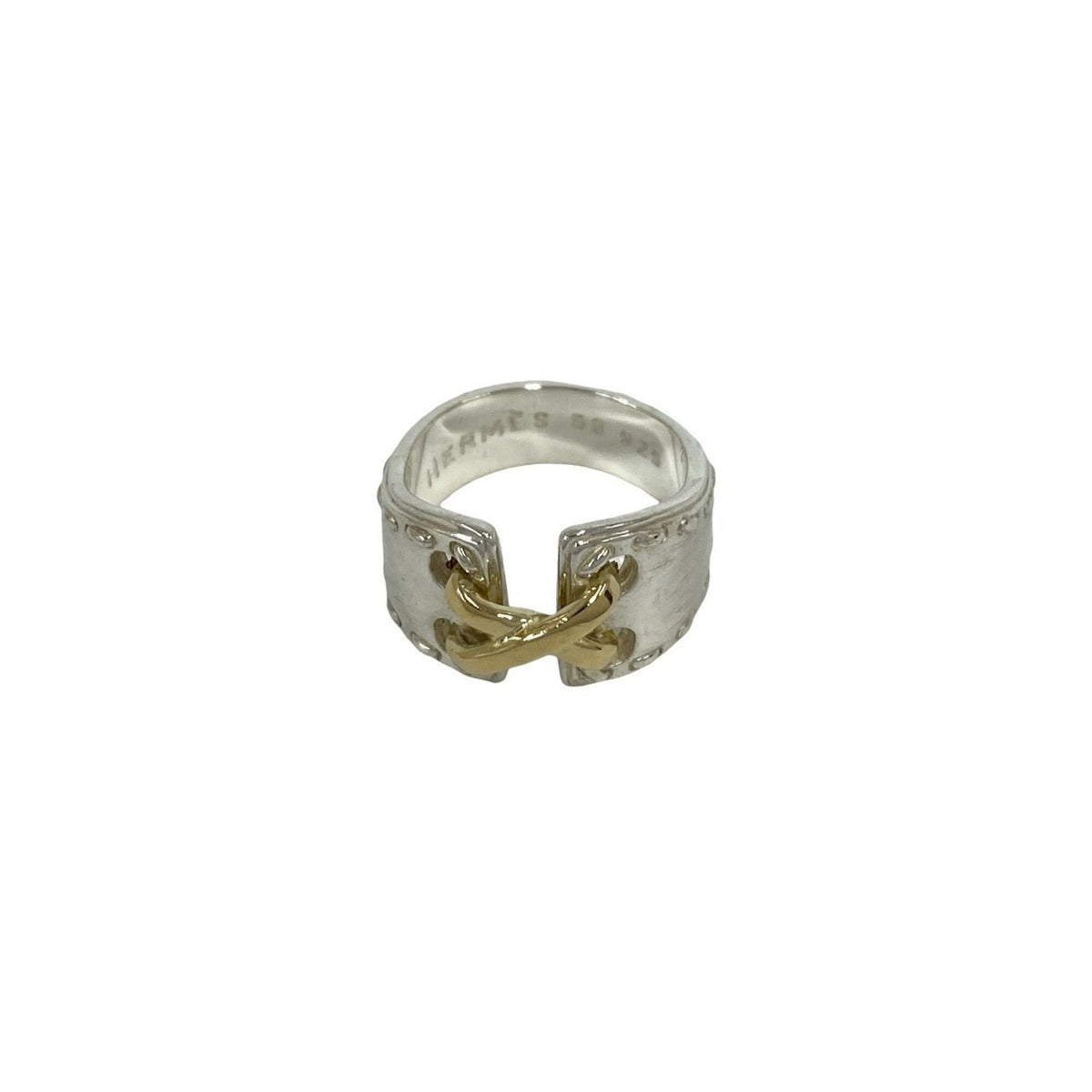 Hermes Gold Silver Yellow Gold (18K) Silver 925 Band Ring (Pre-Owned)