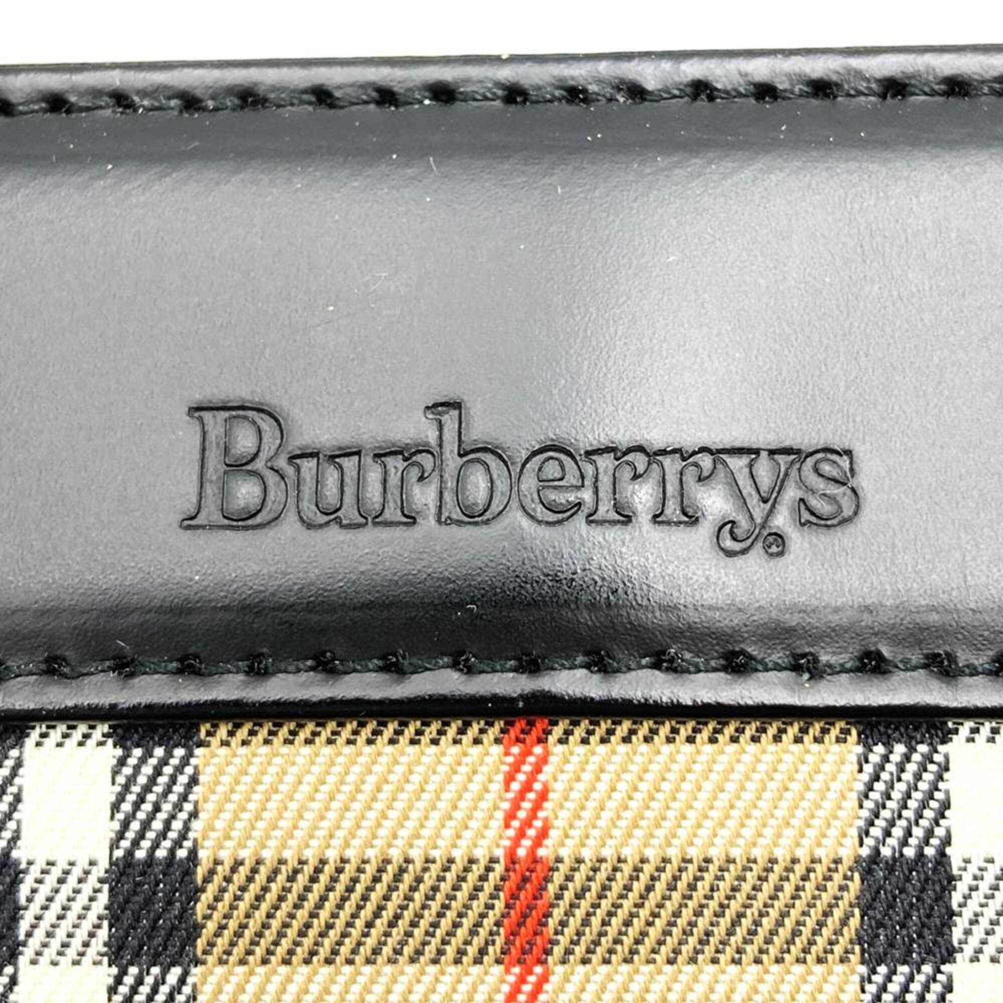 Burberry Black Leather Handbag Tote Bag (Pre-Owned)