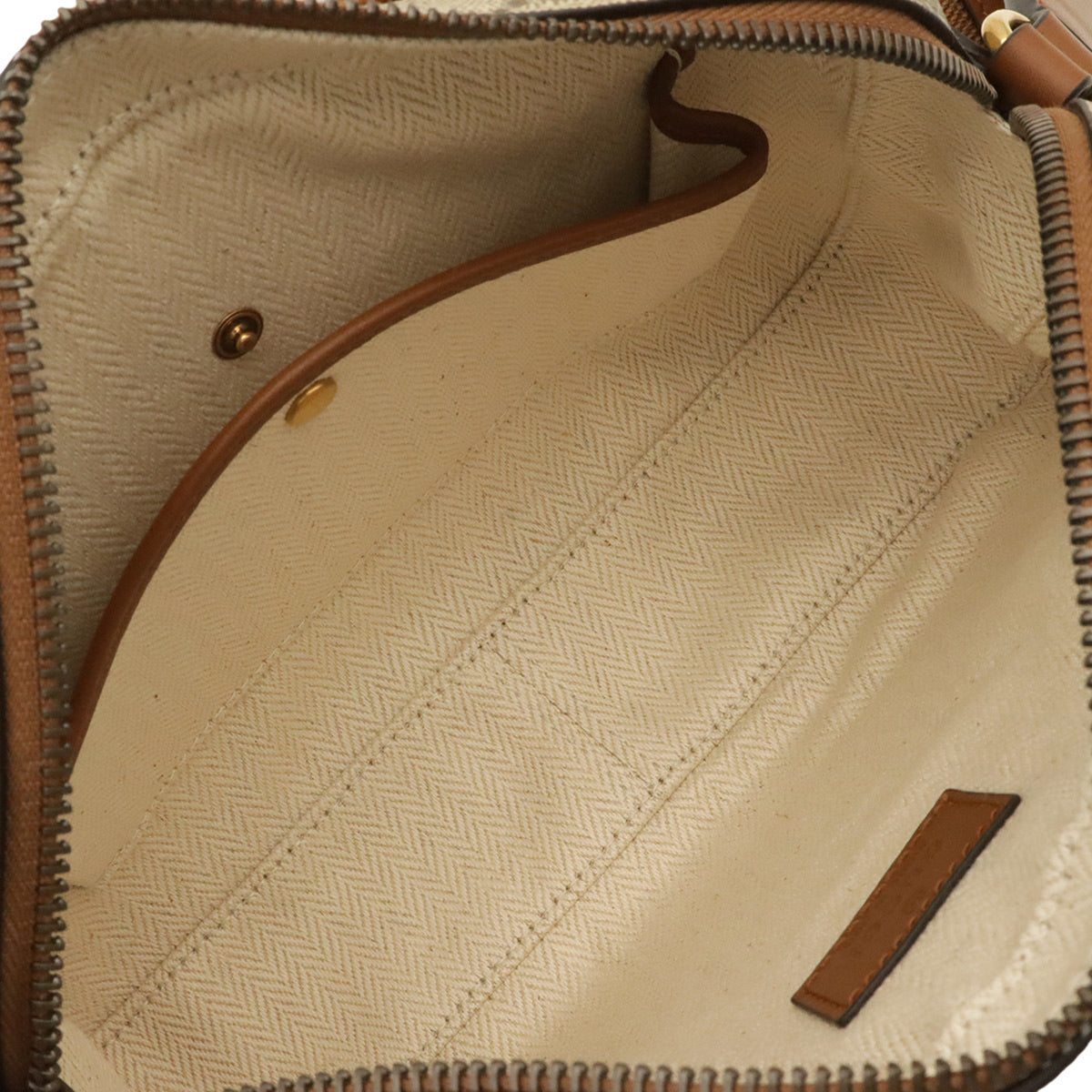 Gucci Beige Brown Brown Canvas Shoulder Bag (Pre-Owned)