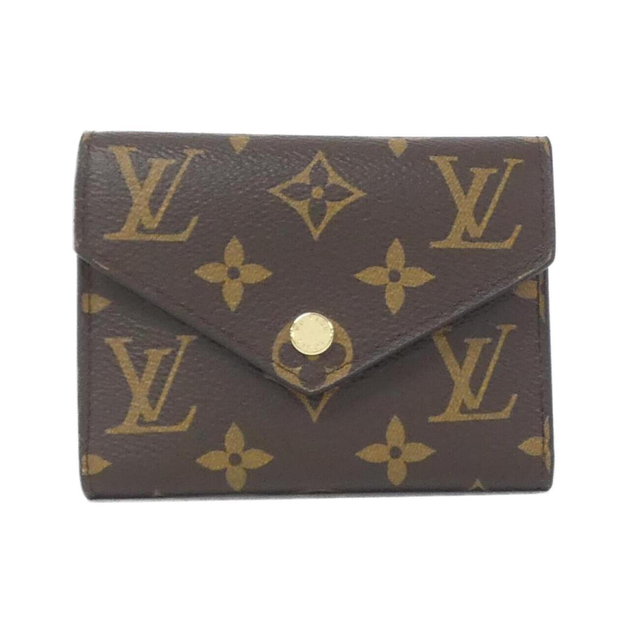 Louis Vuitton Marron Coated Canvas Wallet (Tri-Fold) (Pre-Owned)