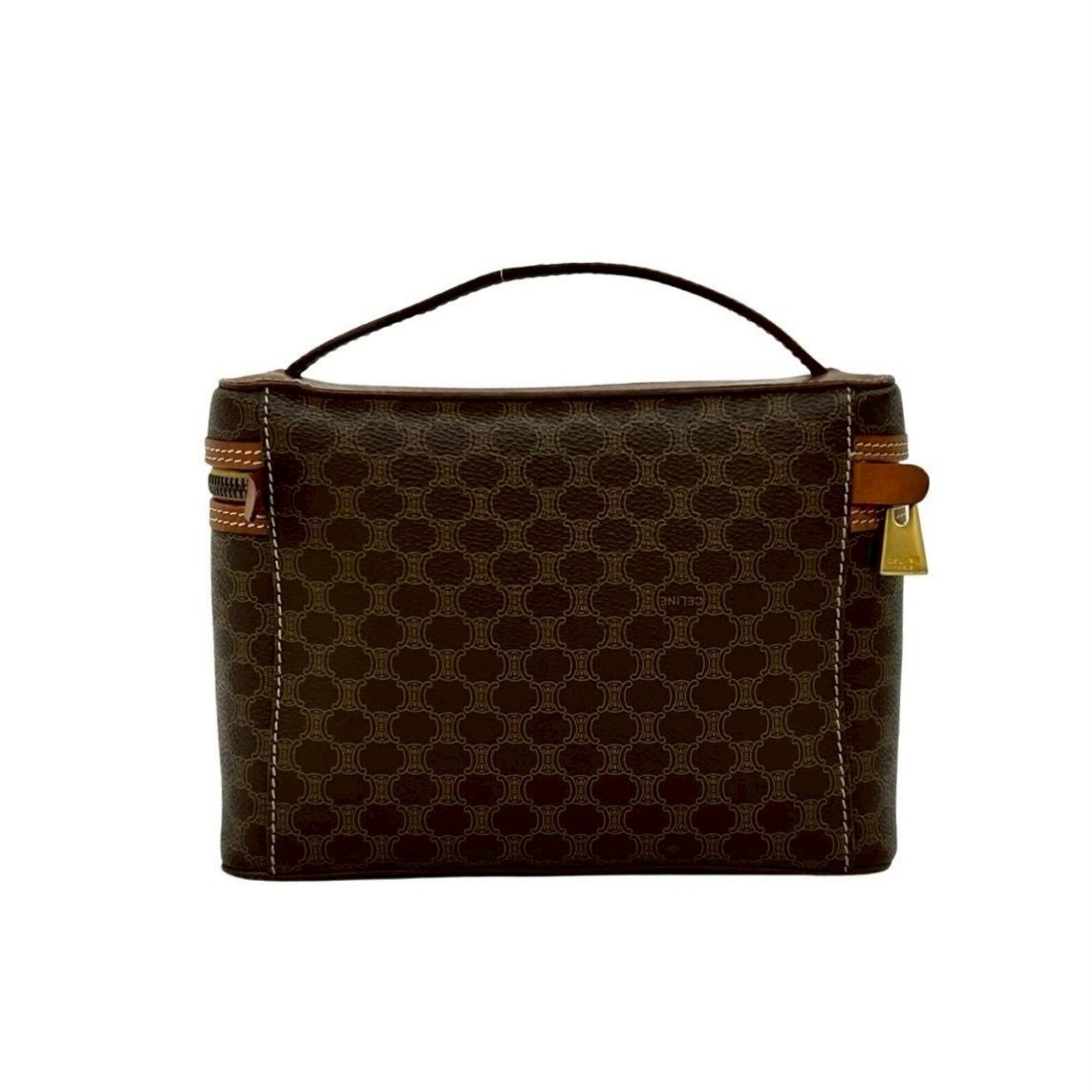 Celine Brown Pvc Leather Handbag Vanity Bag (Pre-Owned)