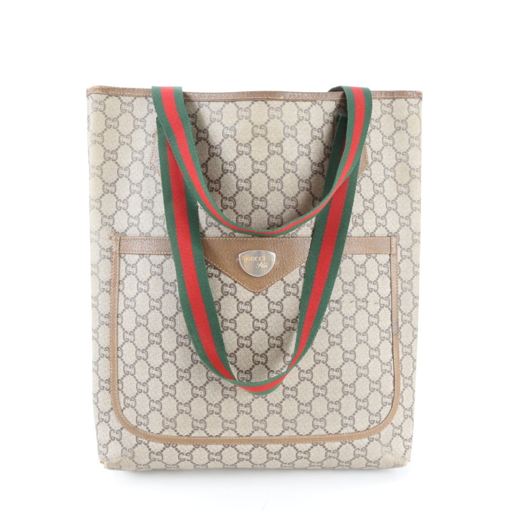 Gucci Sherry Line Beige Gg Plus Handbag (Pre-Owned)