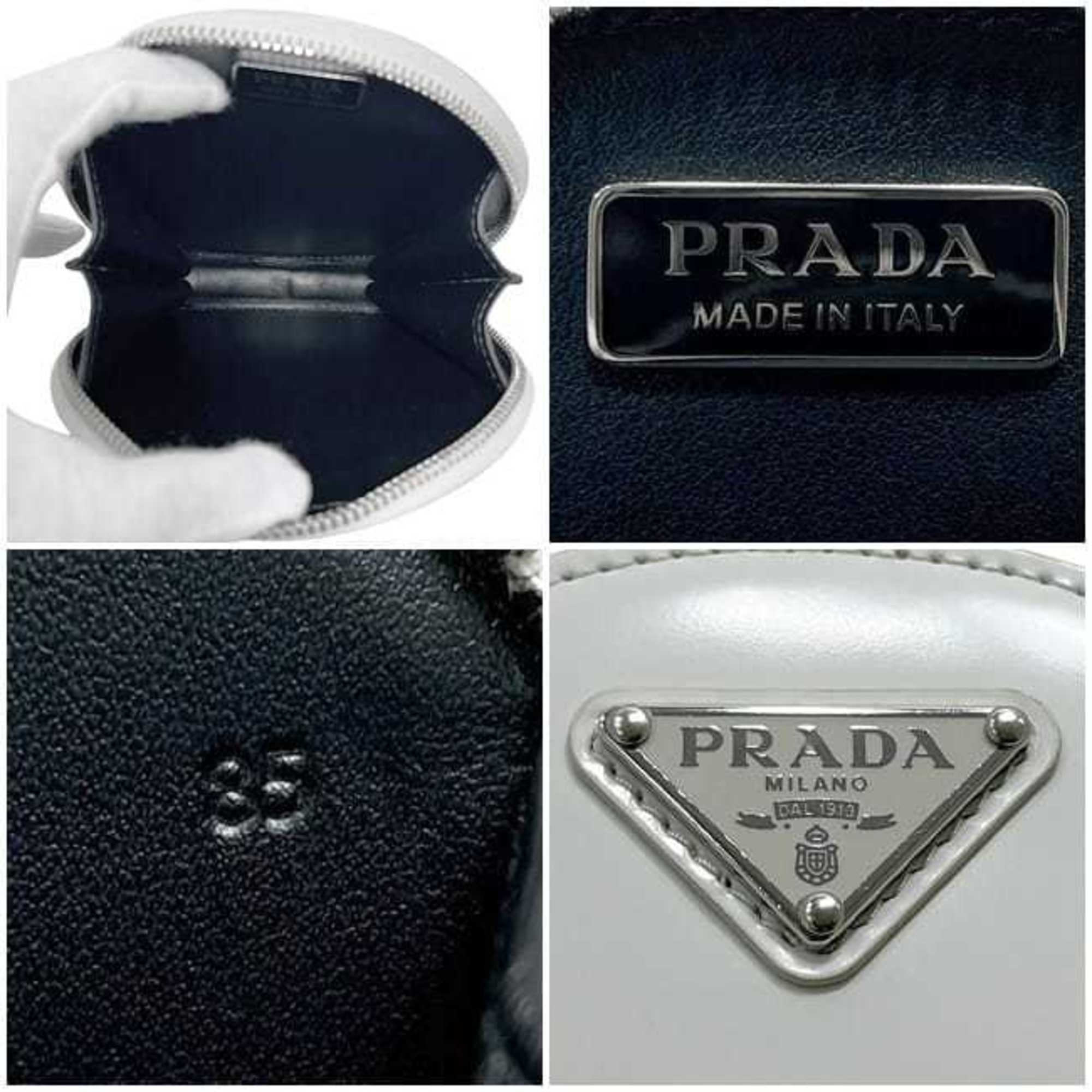 Prada White Leather Pochette Shoulder Bag (Pre-Owned)