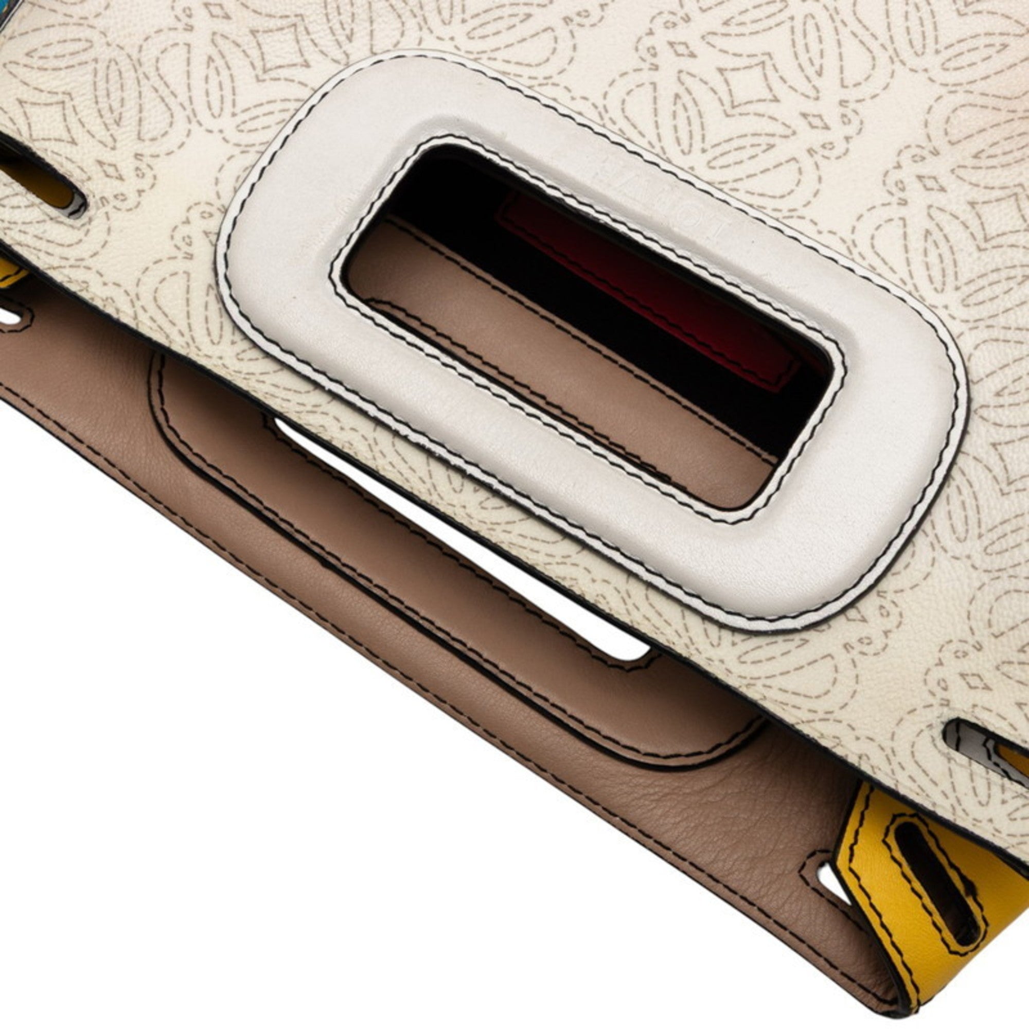 Loewe Multi-Color White Pvc Leather Handbag Shoulder Bag (Pre-Owned)