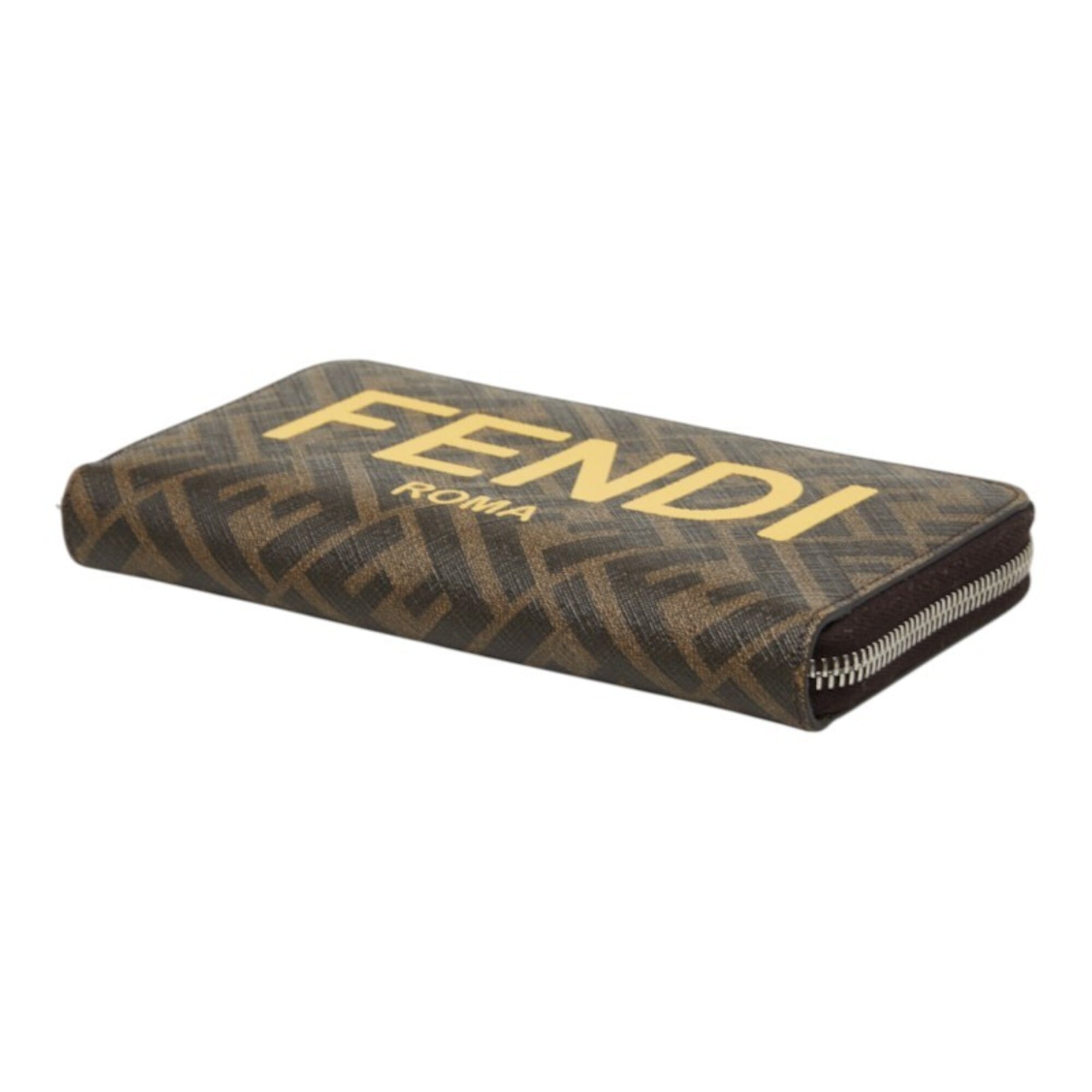 Fendi Brown Yellow Pvc Long Wallet (Bi-Fold) (Pre-Owned)
