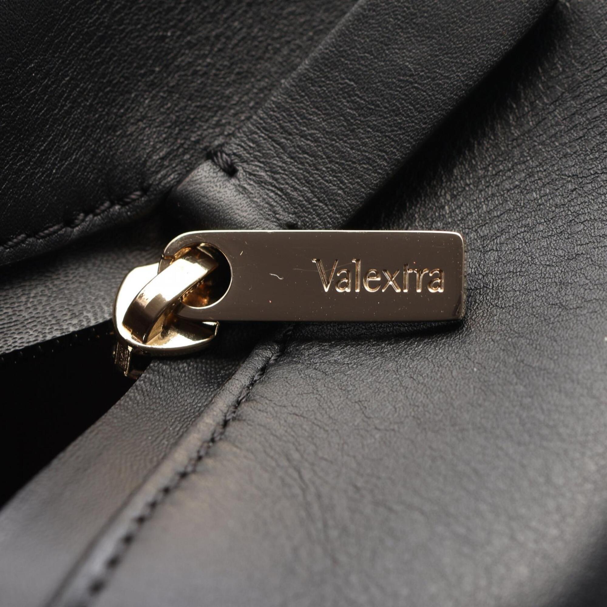 Valextra Black Leather Handbag Shoulder Bag (Pre-Owned)