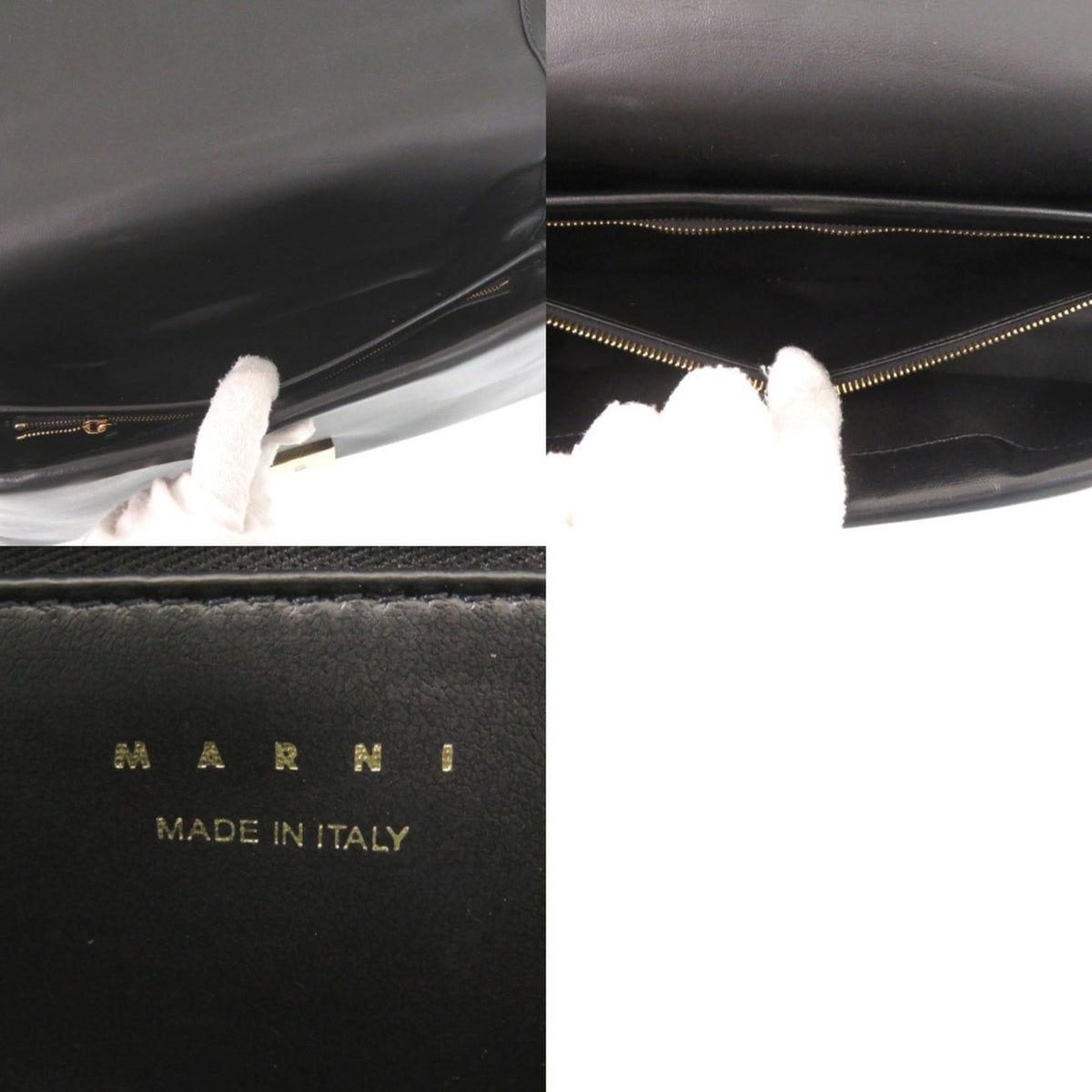Marni Black Leather Handbag Shoulder Bag (Pre-Owned)