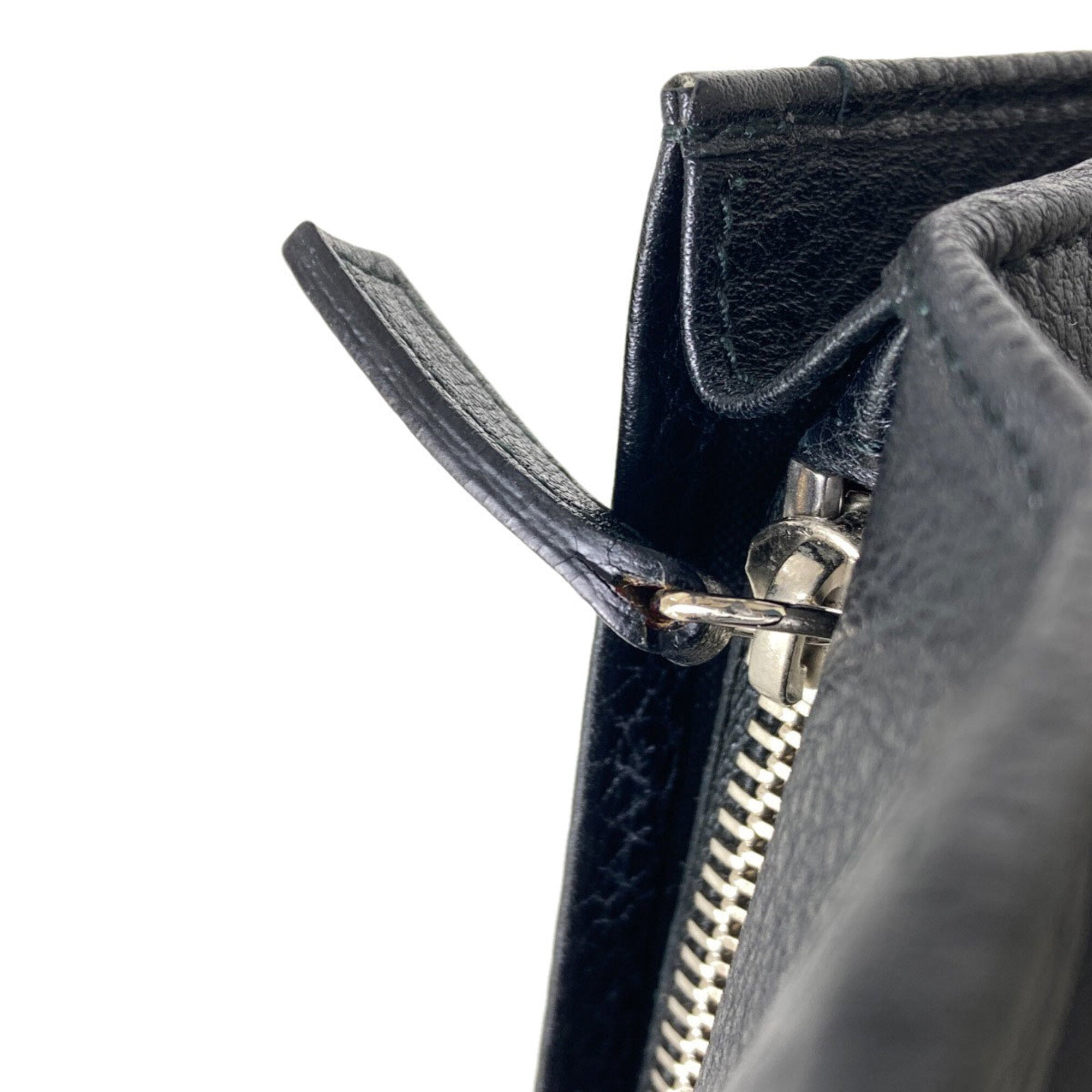 Bvlgari Black Leather Long Wallet (Bi-Fold) (Pre-Owned)