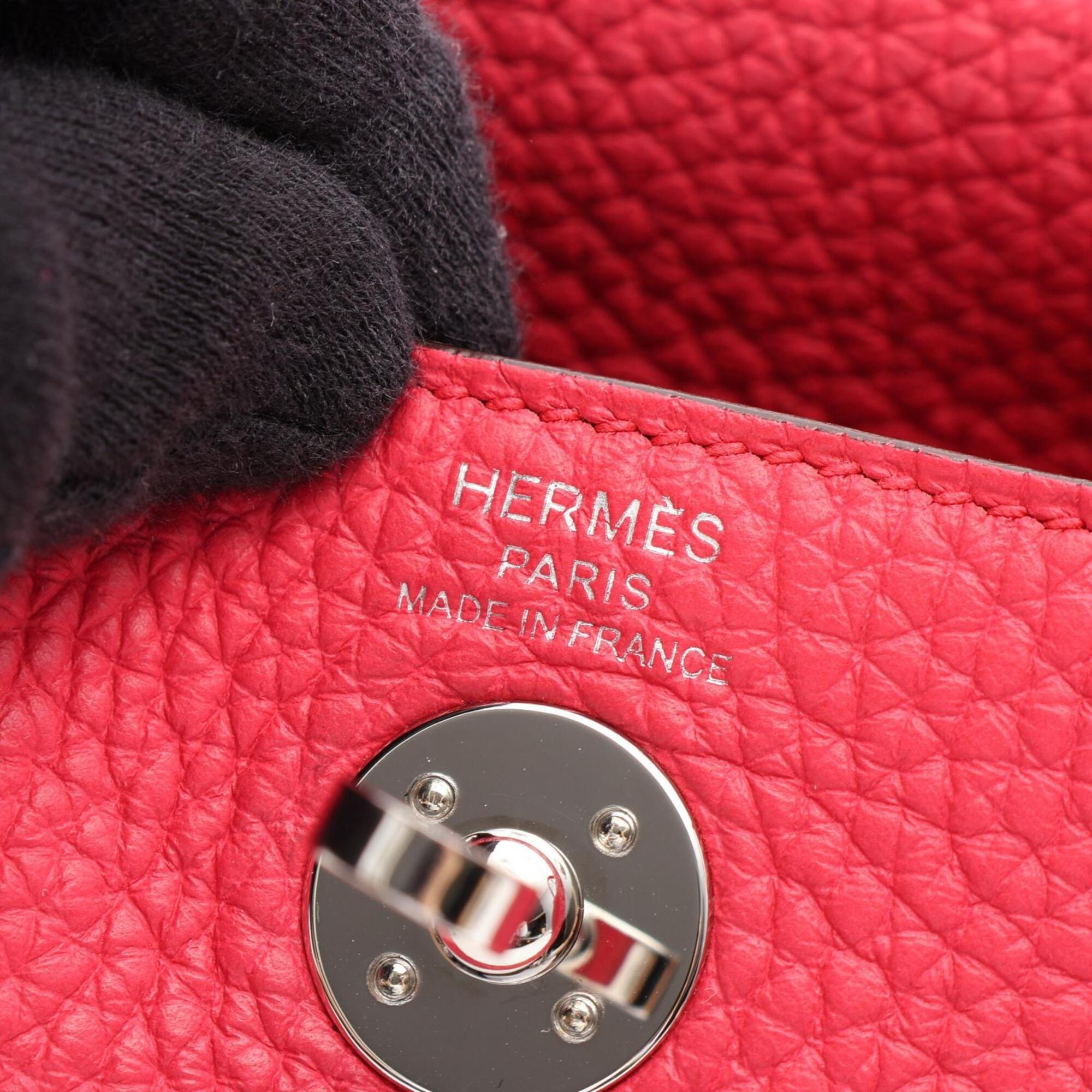 Hermes Pink Taurillon Clemence Leather Handbag Shoulder Bag (Pre-Owned)
