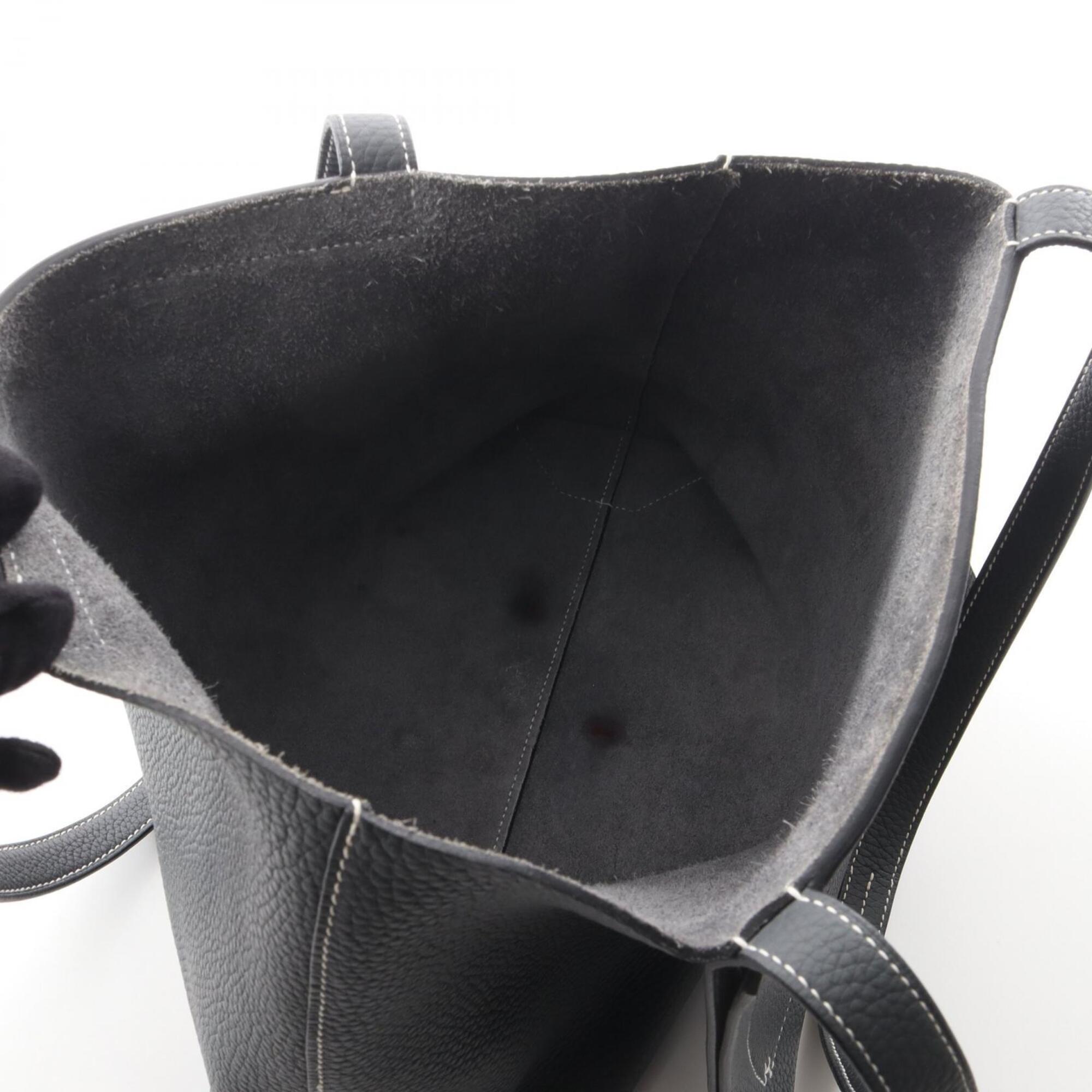 Hermes Gray Taurillon Clemence Leather Handbag Tote Bag (Pre-Owned)