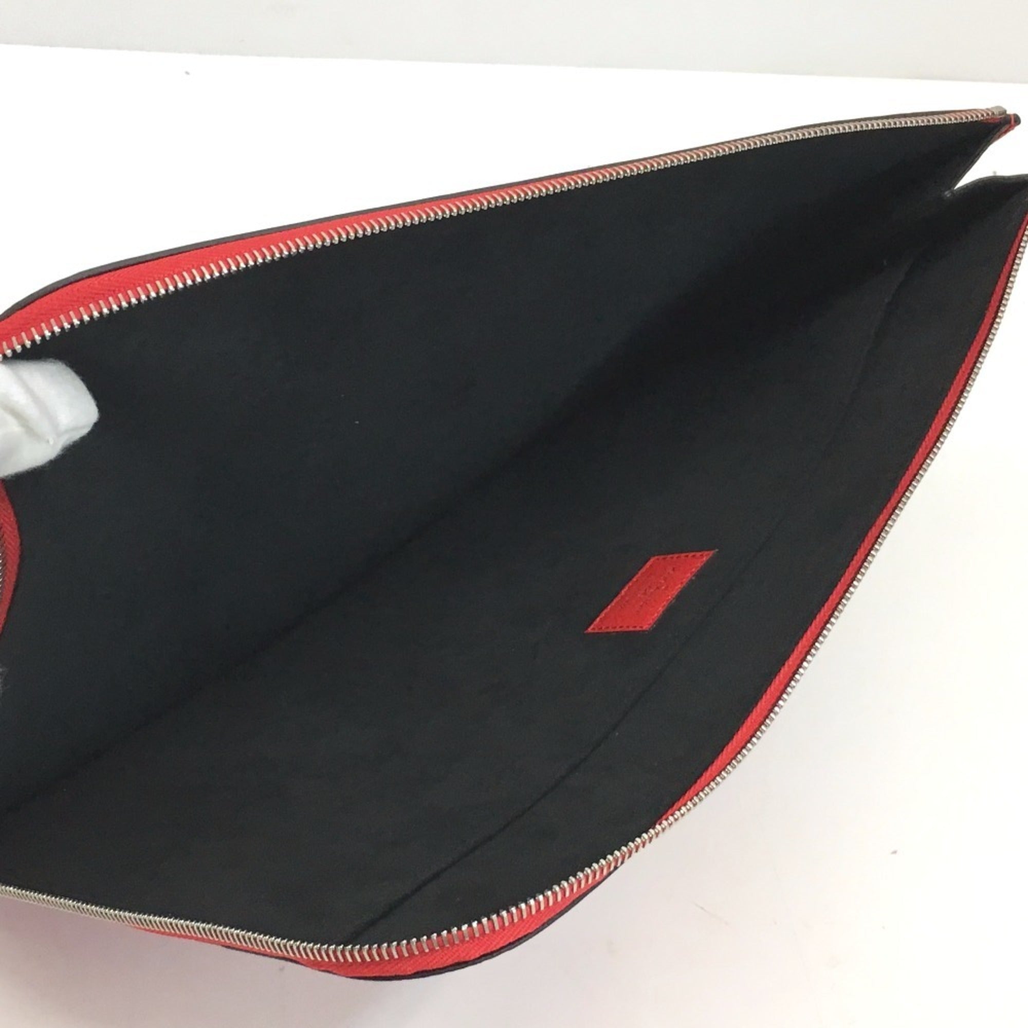 Louis Vuitton Red Color Epi Leather Clutch Bag Pochette (Pre-Owned)