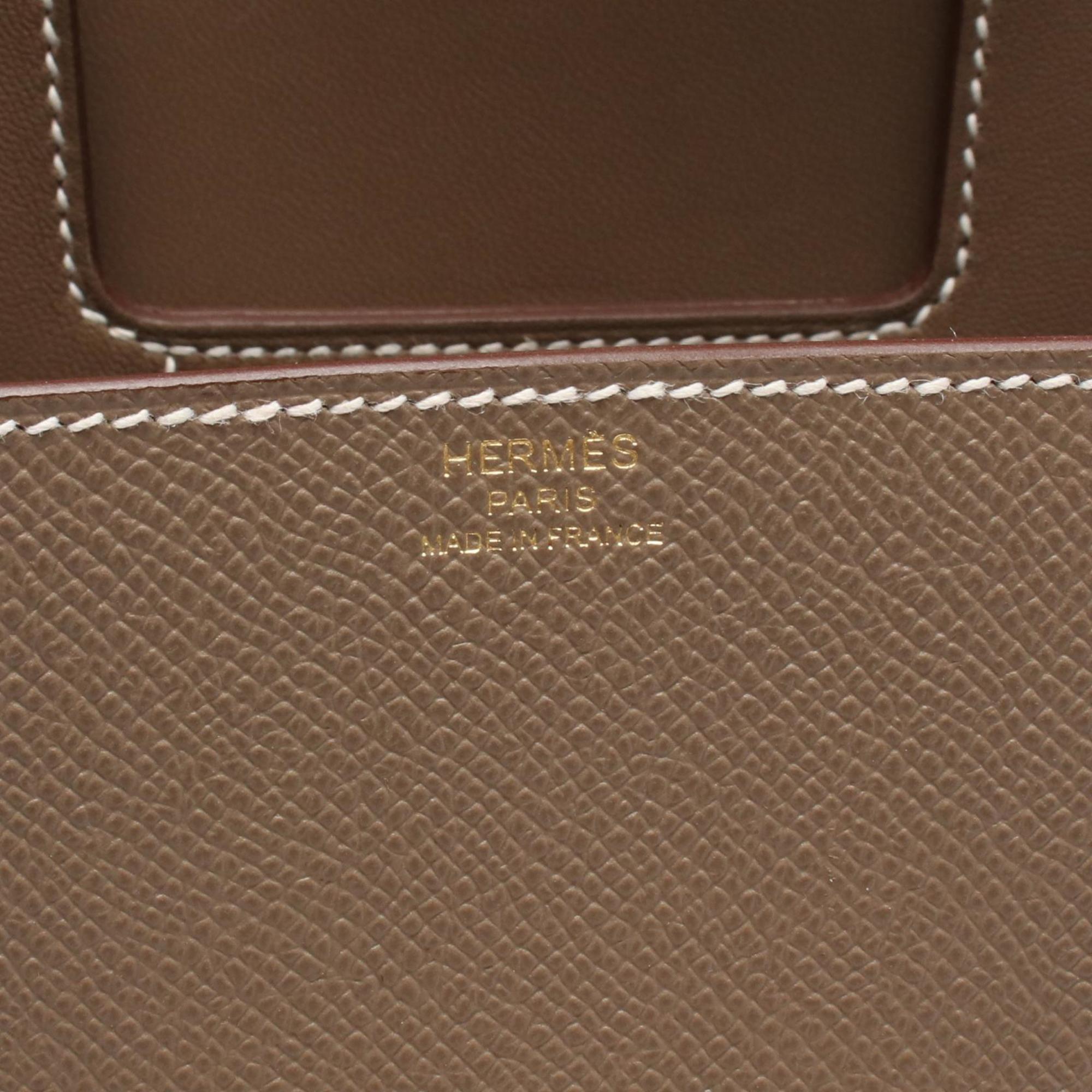 Hermes Gray Leather Epsom Leather Shoulder Bag (Pre-Owned)