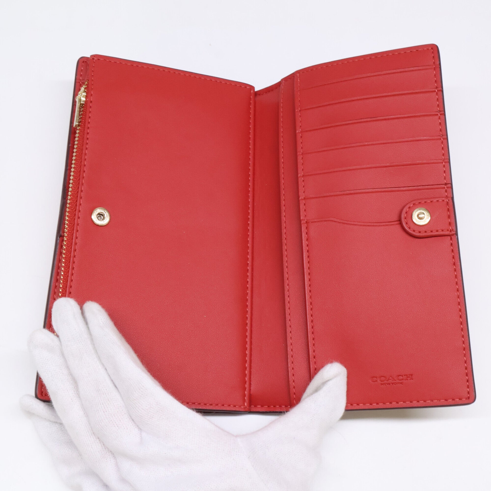 Coach Signature Multi-Color Coated Canvas Long Wallet (Bi-Fold) (Pre-Owned)