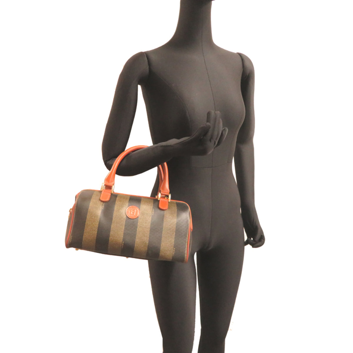 Fendi Brown Pvc Leather Boston Bag (Pre-Owned)