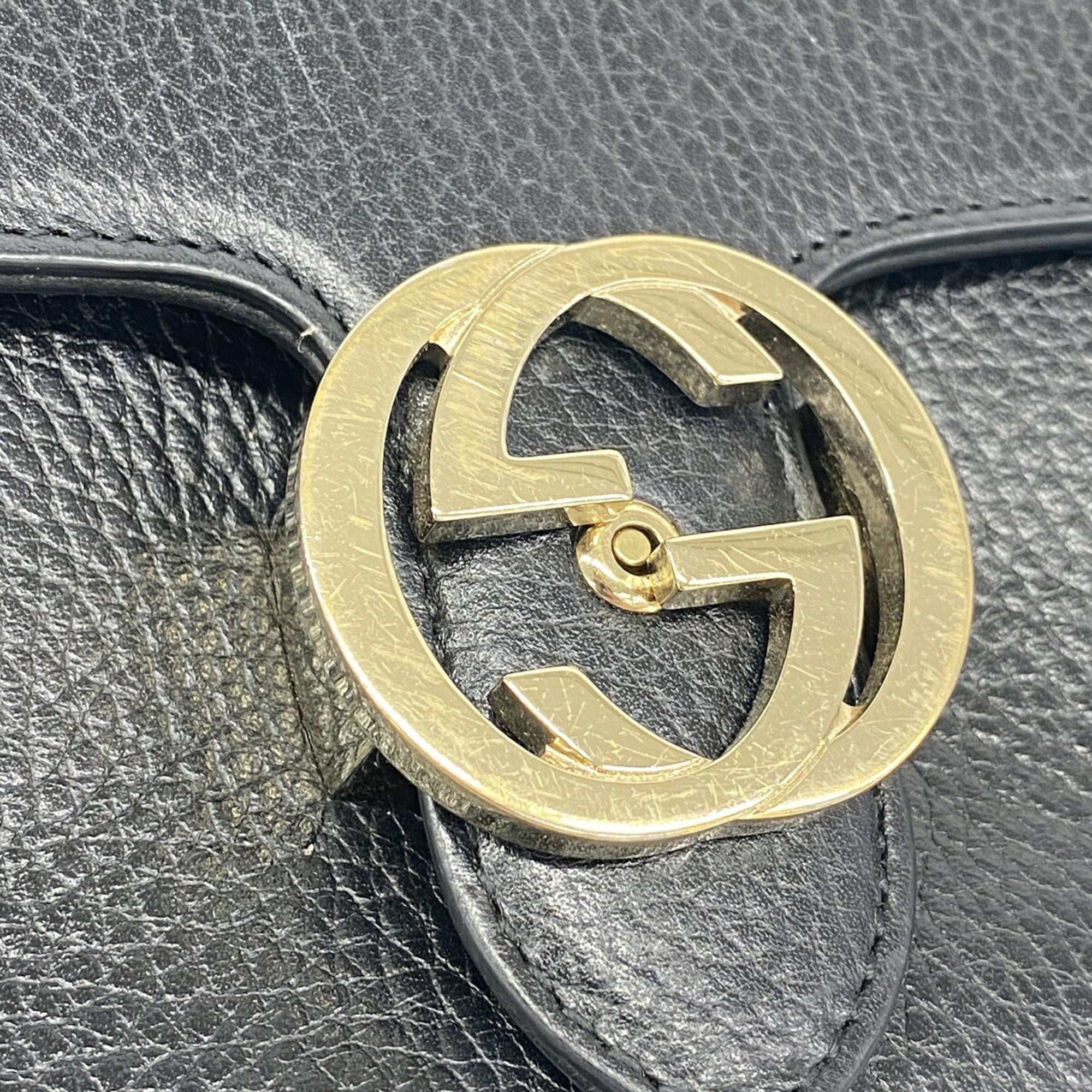 Gucci Black Leather Shoulder Bag (Pre-Owned)