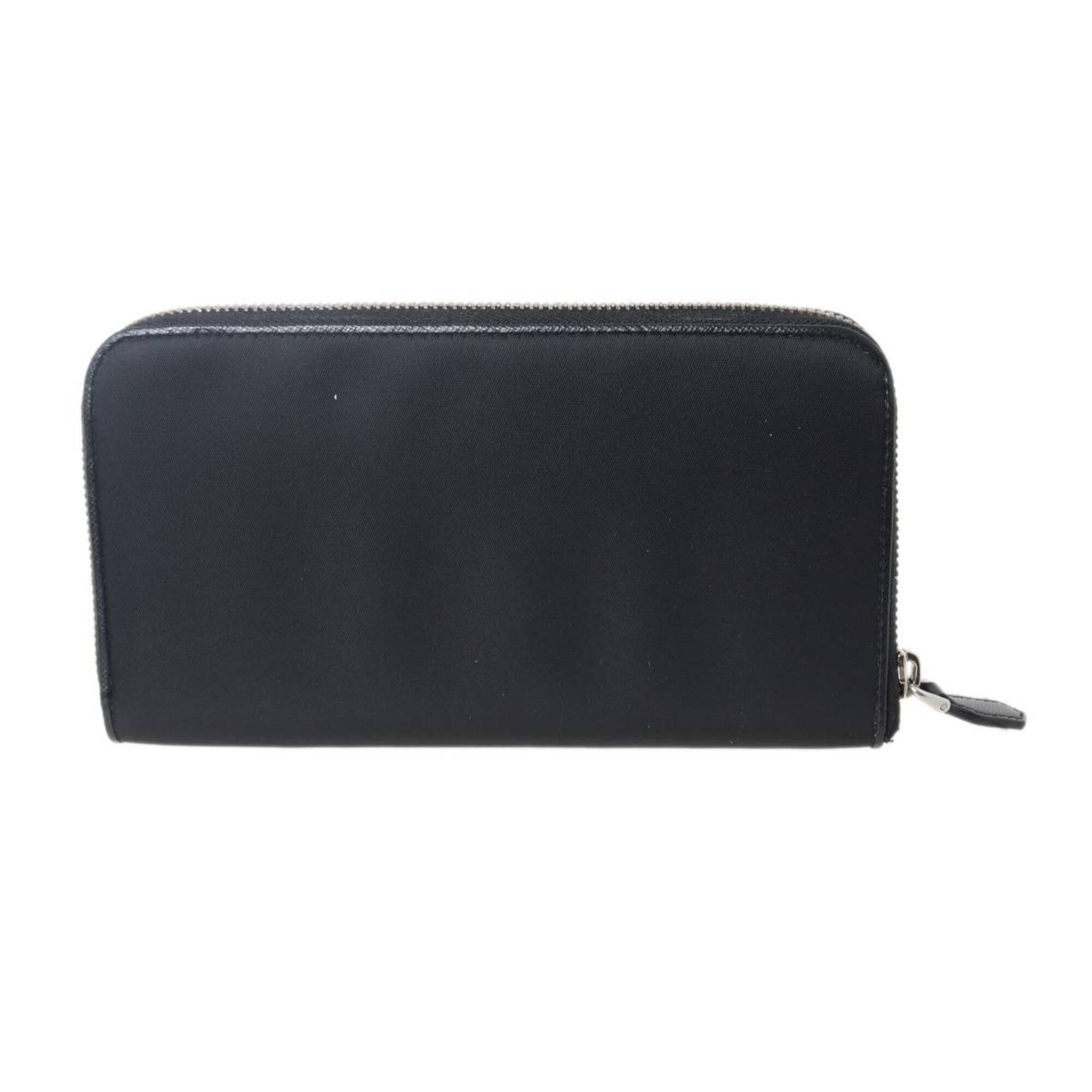 Prada Black Nylon Long Wallet (Bi-Fold) (Pre-Owned)