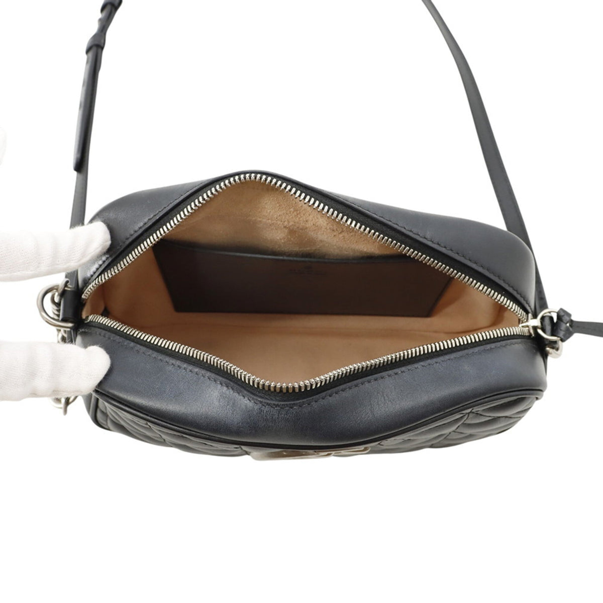 Gucci Black Leather Handbag Shoulder Bag (Pre-Owned)