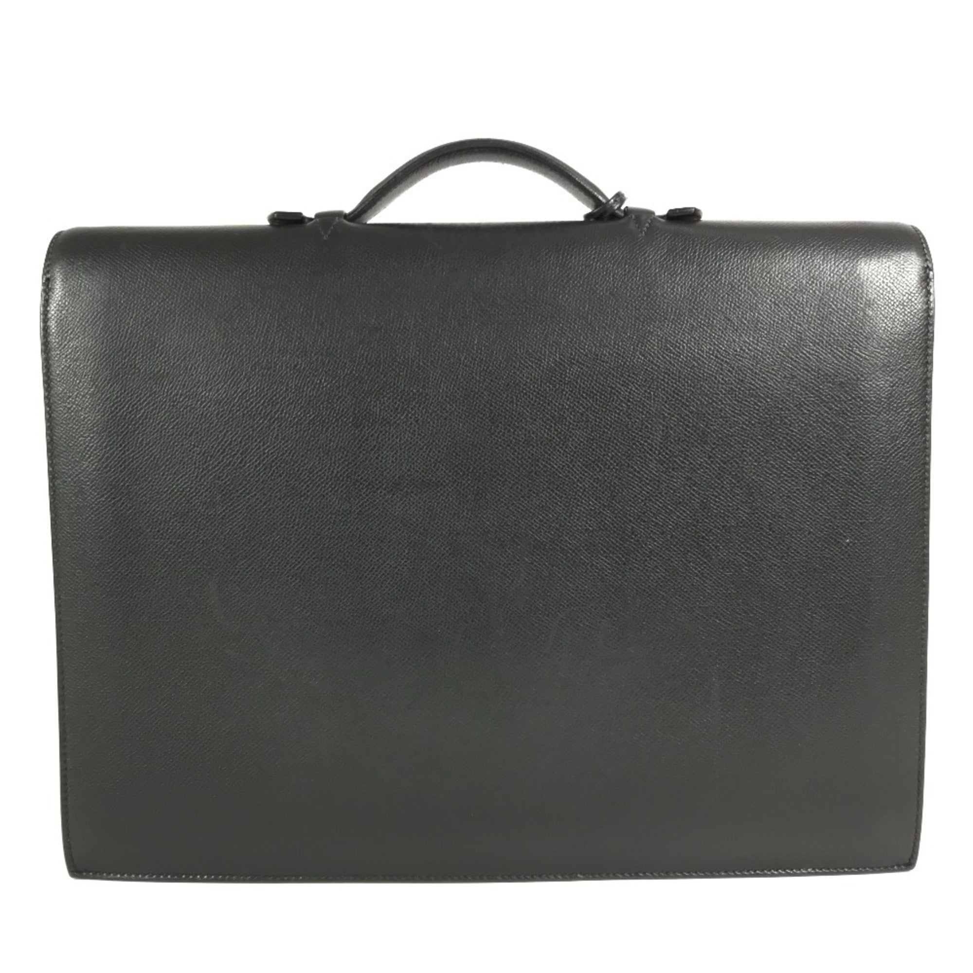 Hermes Black Leather Handbag Tote Bag (Pre-Owned)