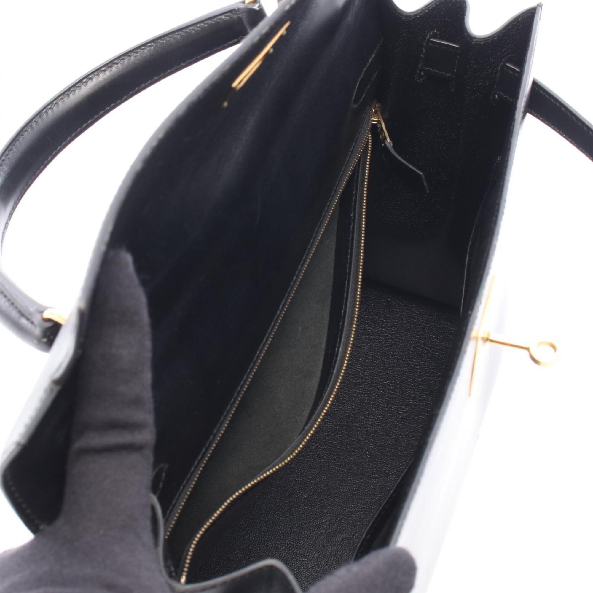 Hermes Black Box Calf Leather Handbag (Pre-Owned)