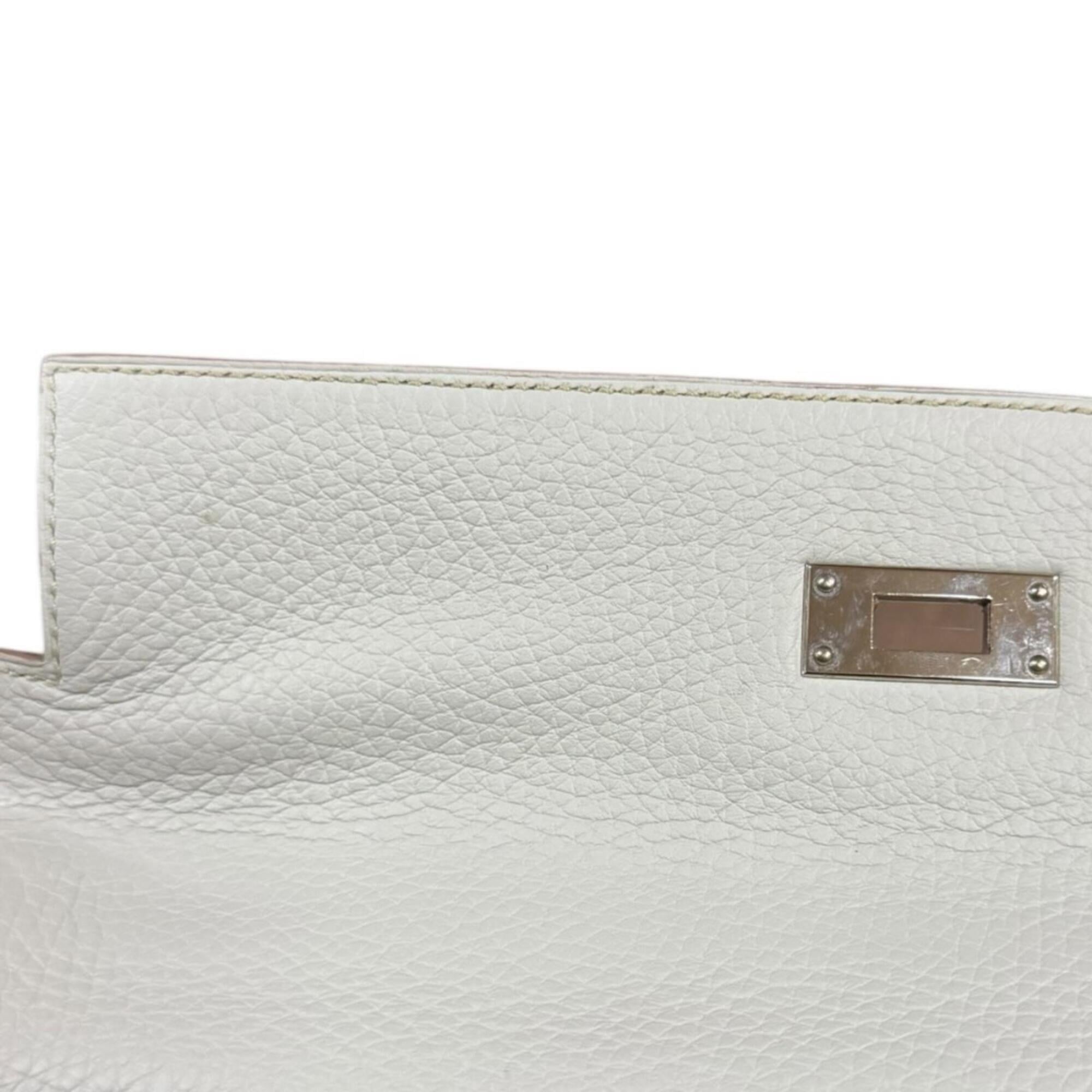 Hermes Gray Taurillon Clemence Leather Shoulder Bag (Pre-Owned)