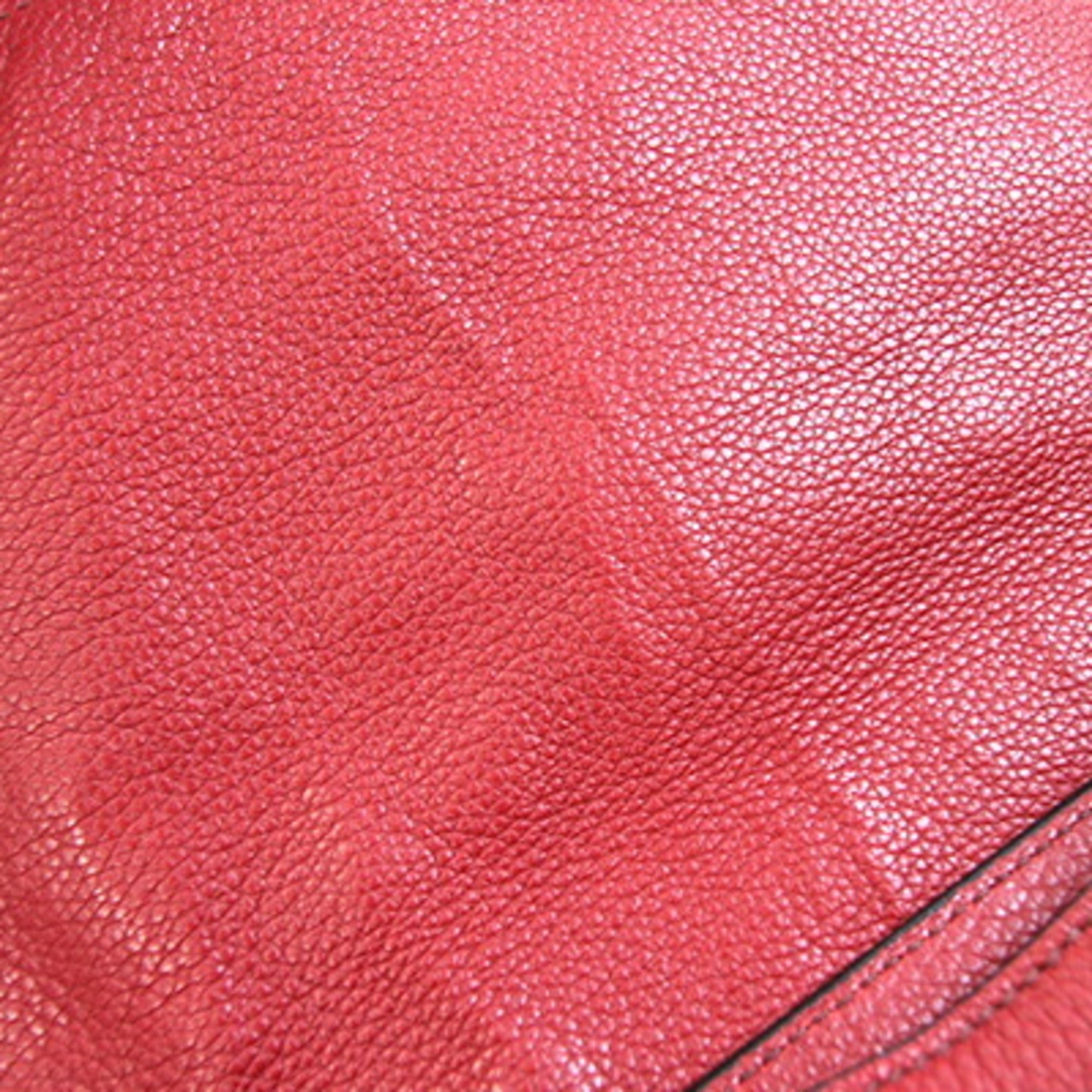 Prada Red Color Leather Shoulder Bag (Pre-Owned)