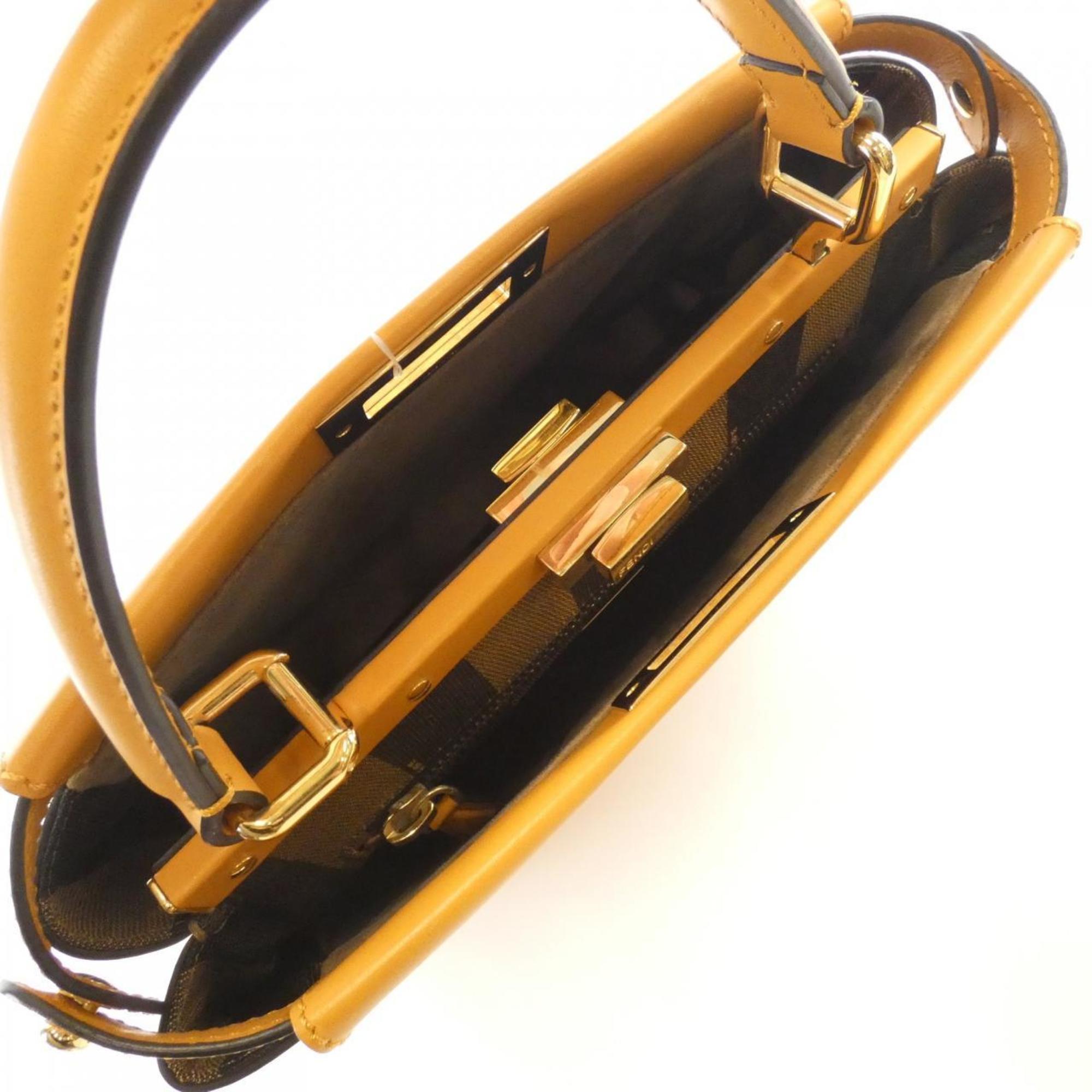 Fendi Peekaboo Camel Leather Handbag (Pre-Owned)