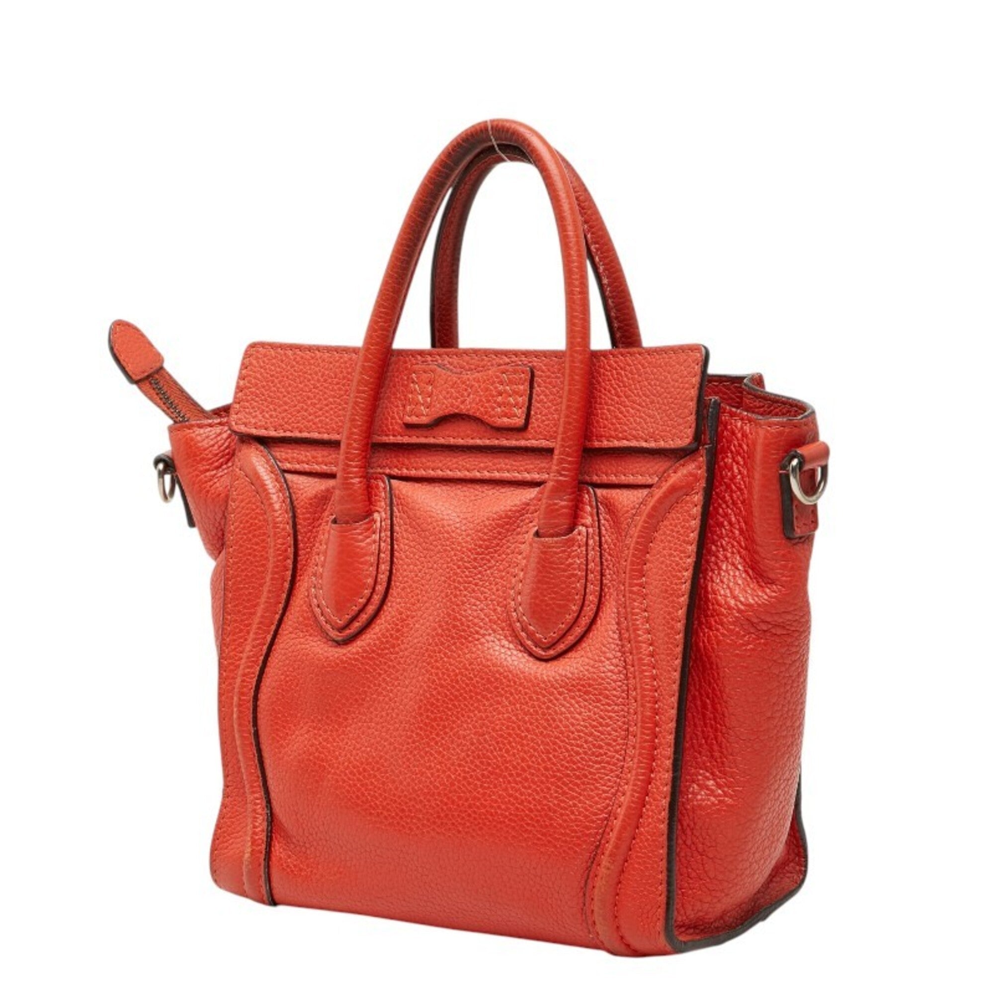 Celine Red Color Leather Handbag Shoulder Bag (Pre-Owned)