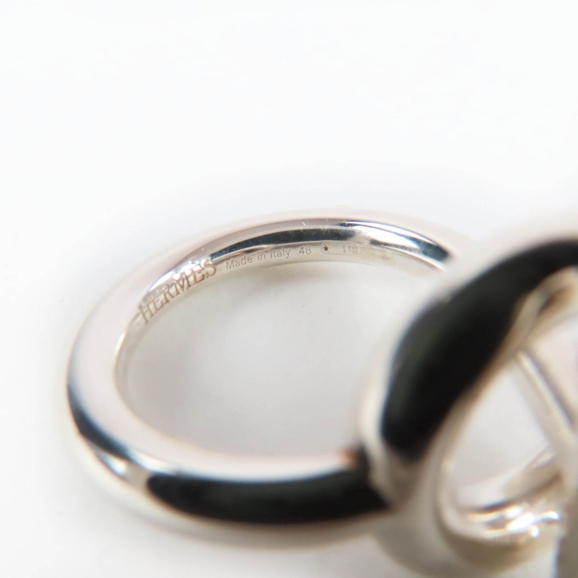 Hermes Silver Silver 925 Band Ring (Pre-Owned)