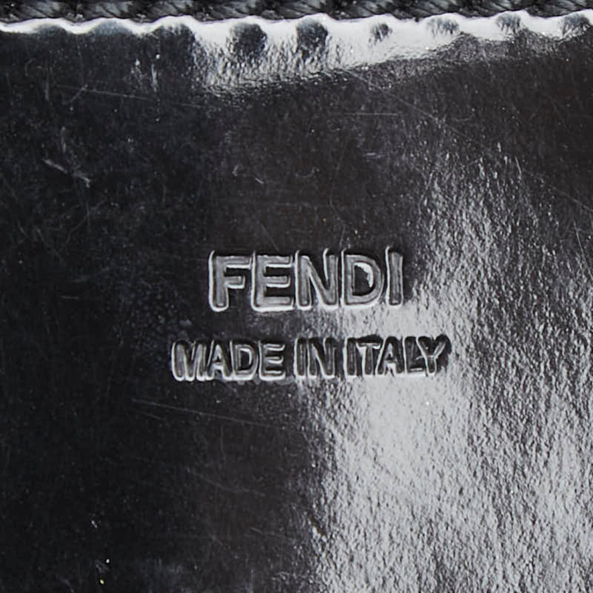 Fendi 2Jours Black Gray Wool Leather Handbag Tote Bag (Pre-Owned)