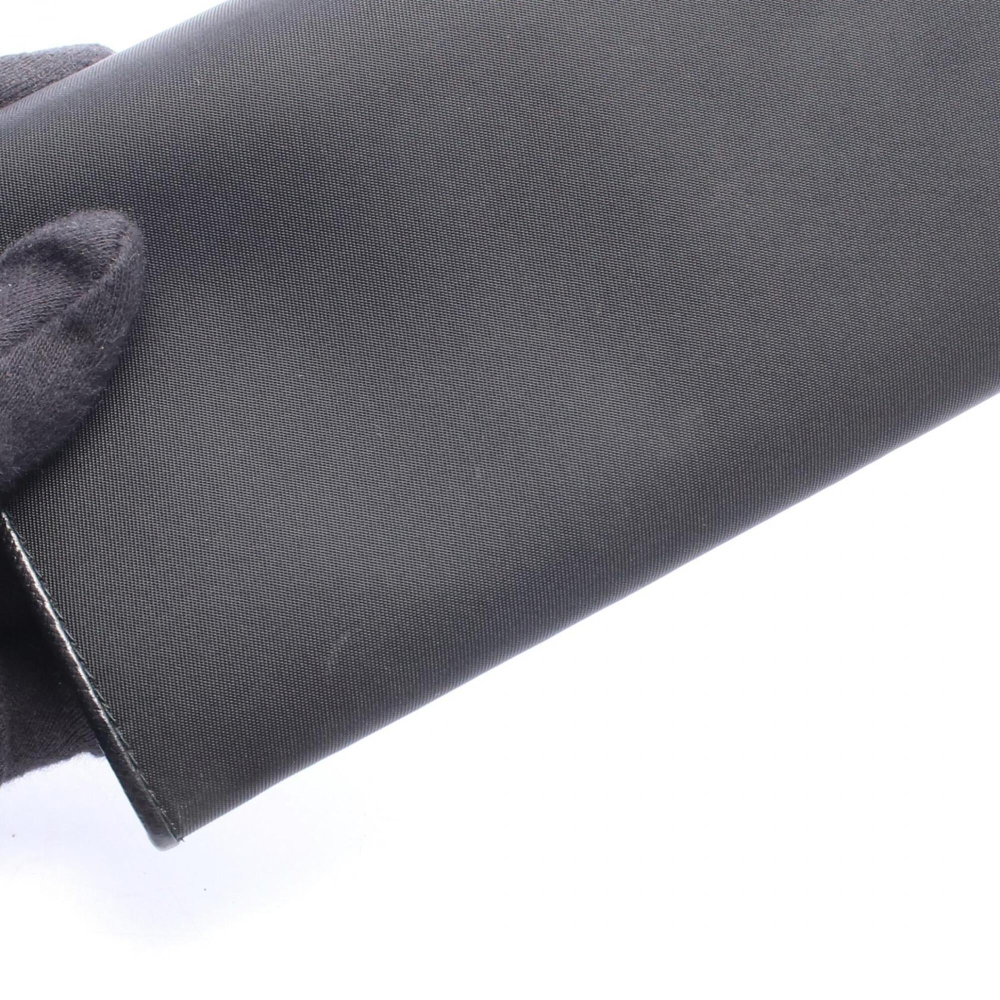 Prada Black Nylon Leather Long Wallet (Bi-Fold) (Pre-Owned)