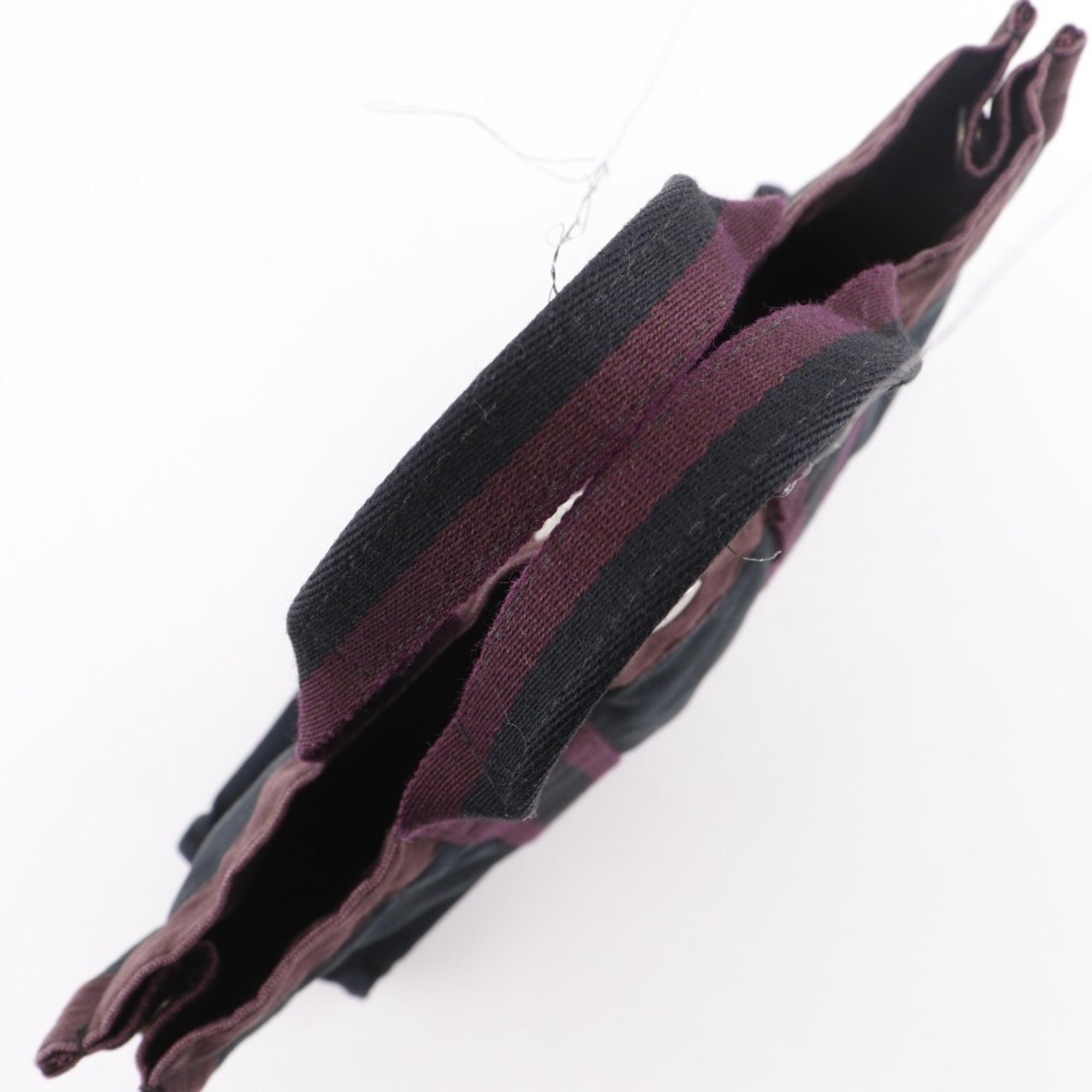 Hermes Black Red Color Cotton Handbag (Pre-Owned)