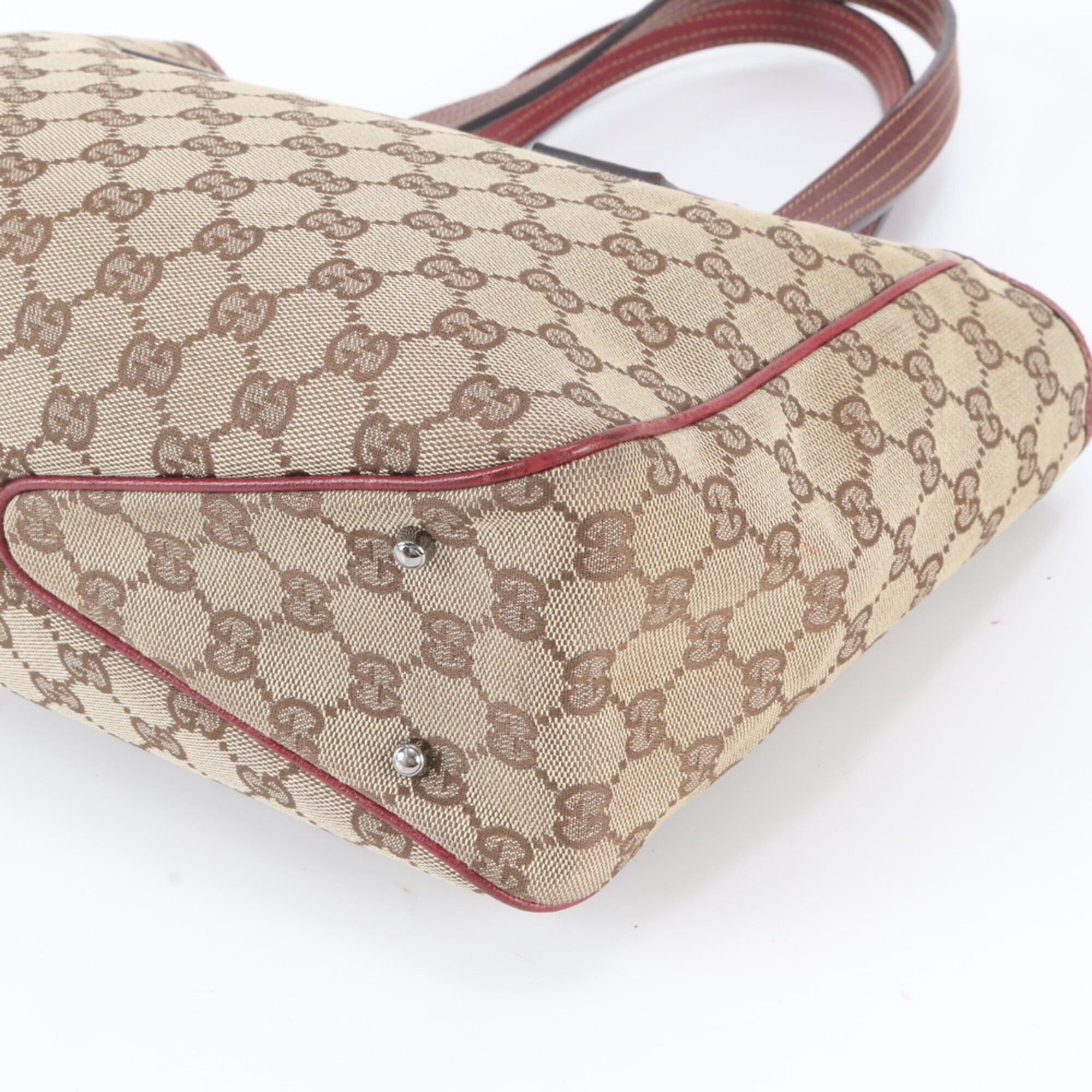 Gucci Gg Canvas Brown Red Color Gg Canvas Handbag Shoulder Bag Tote Bag (Pre-Owned)