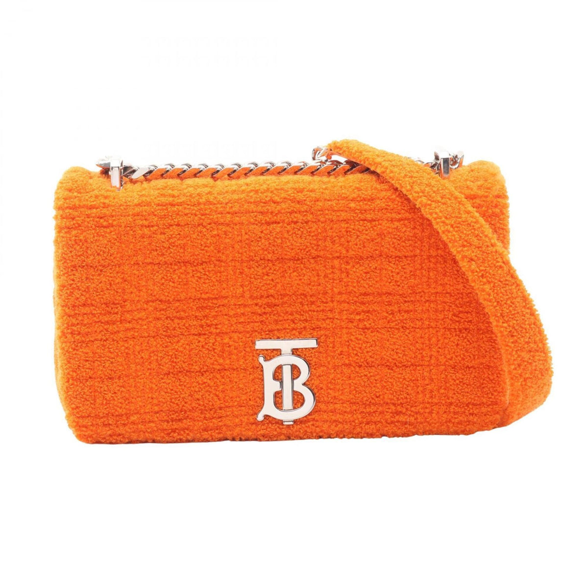 Burberry Orange Pile Fabric Handbag Shoulder Bag (Pre-Owned)