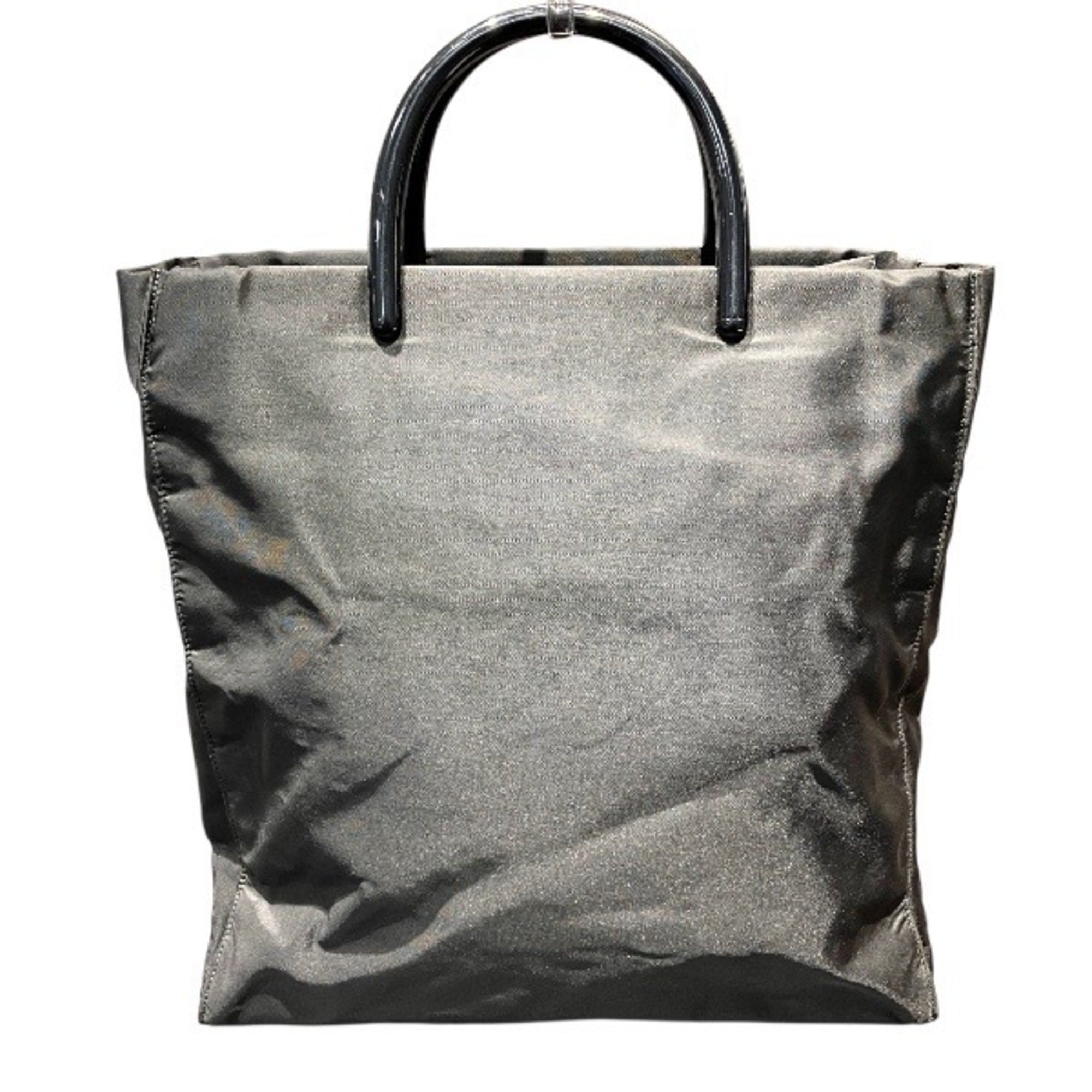 Prada Black Nylon Plastic Handbag Tote Bag (Pre-Owned)