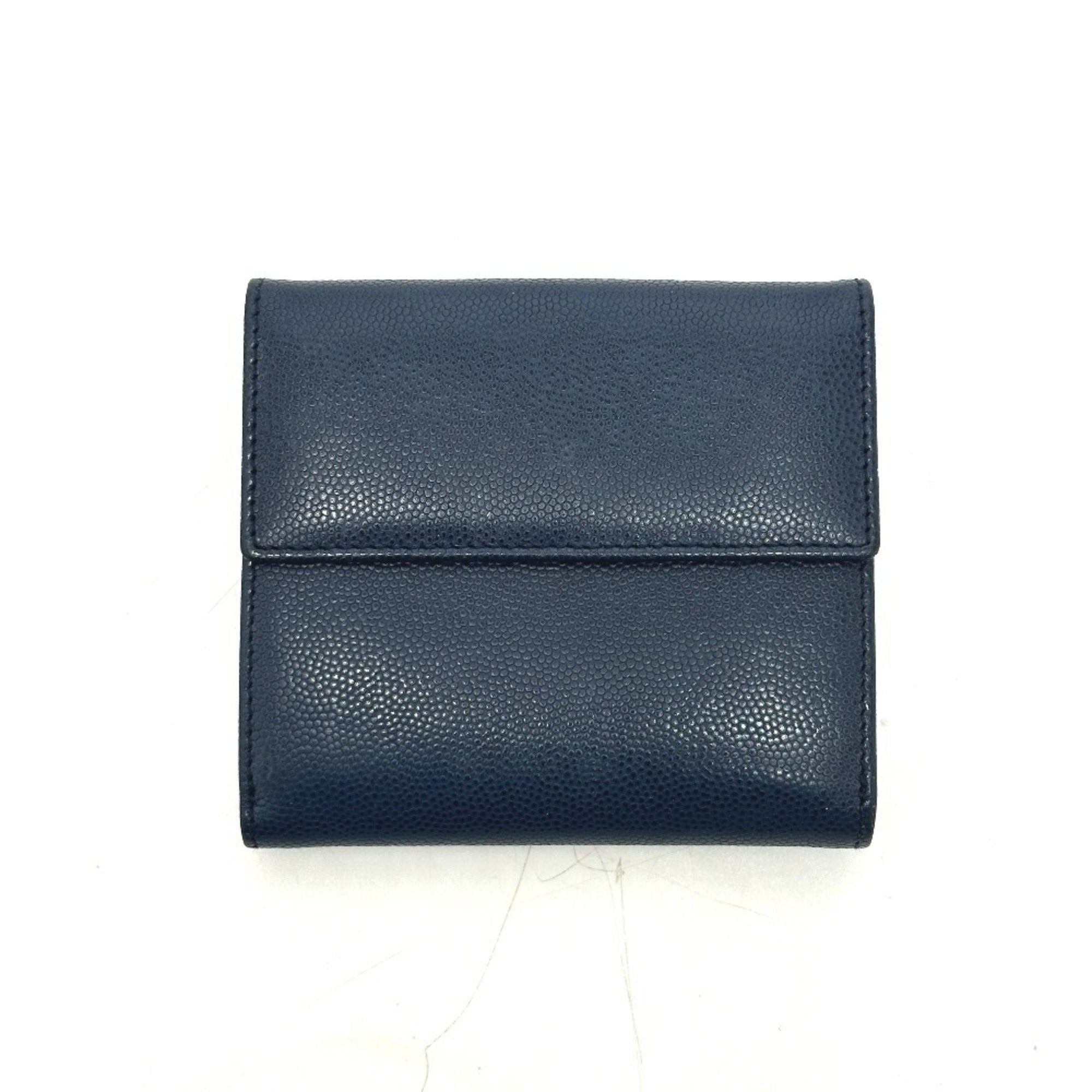 Christian Dior Navy Leather Wallet (Bi-Fold) (Pre-Owned)