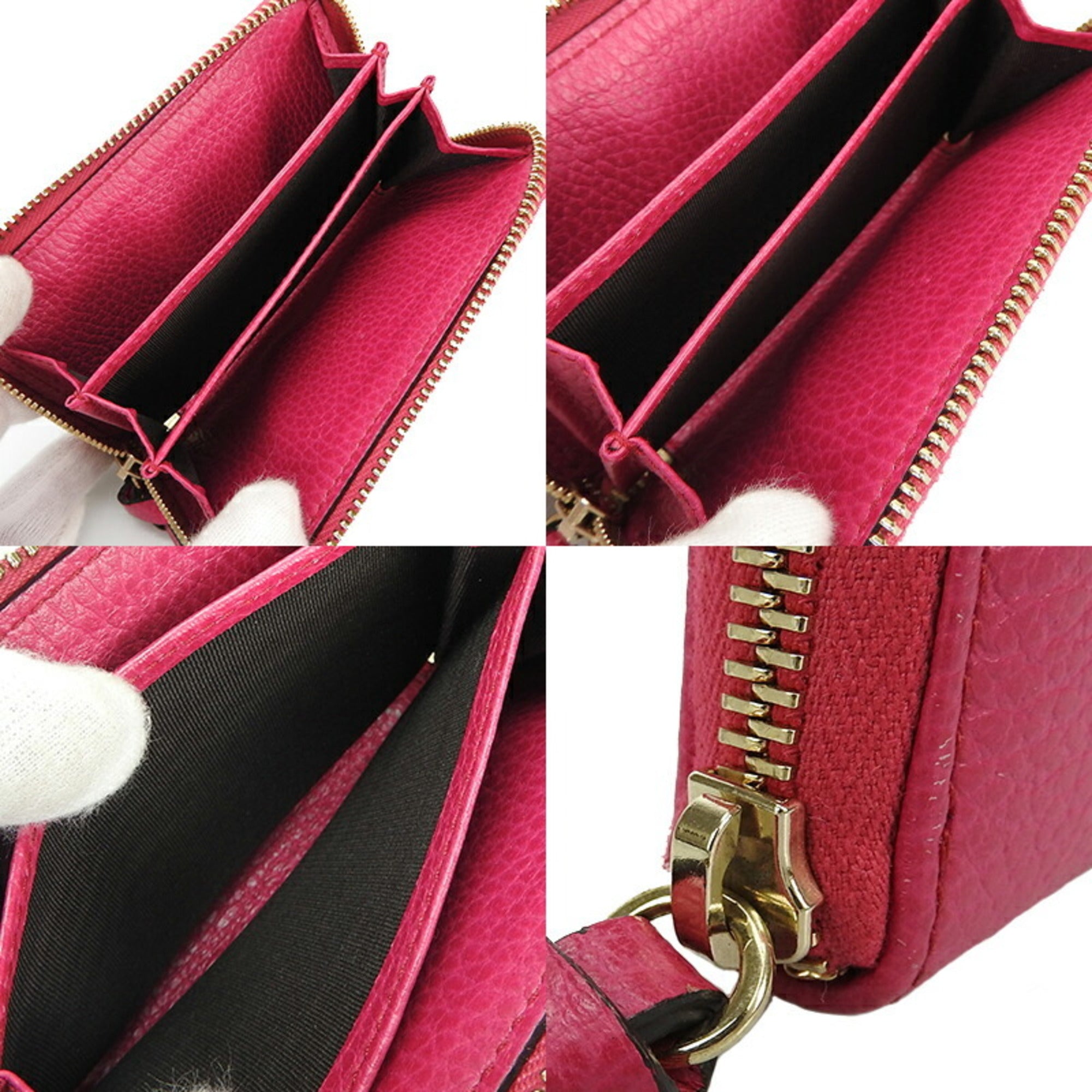 Gucci Pink Leather Coin Purse/Coin Case (Pre-Owned)
