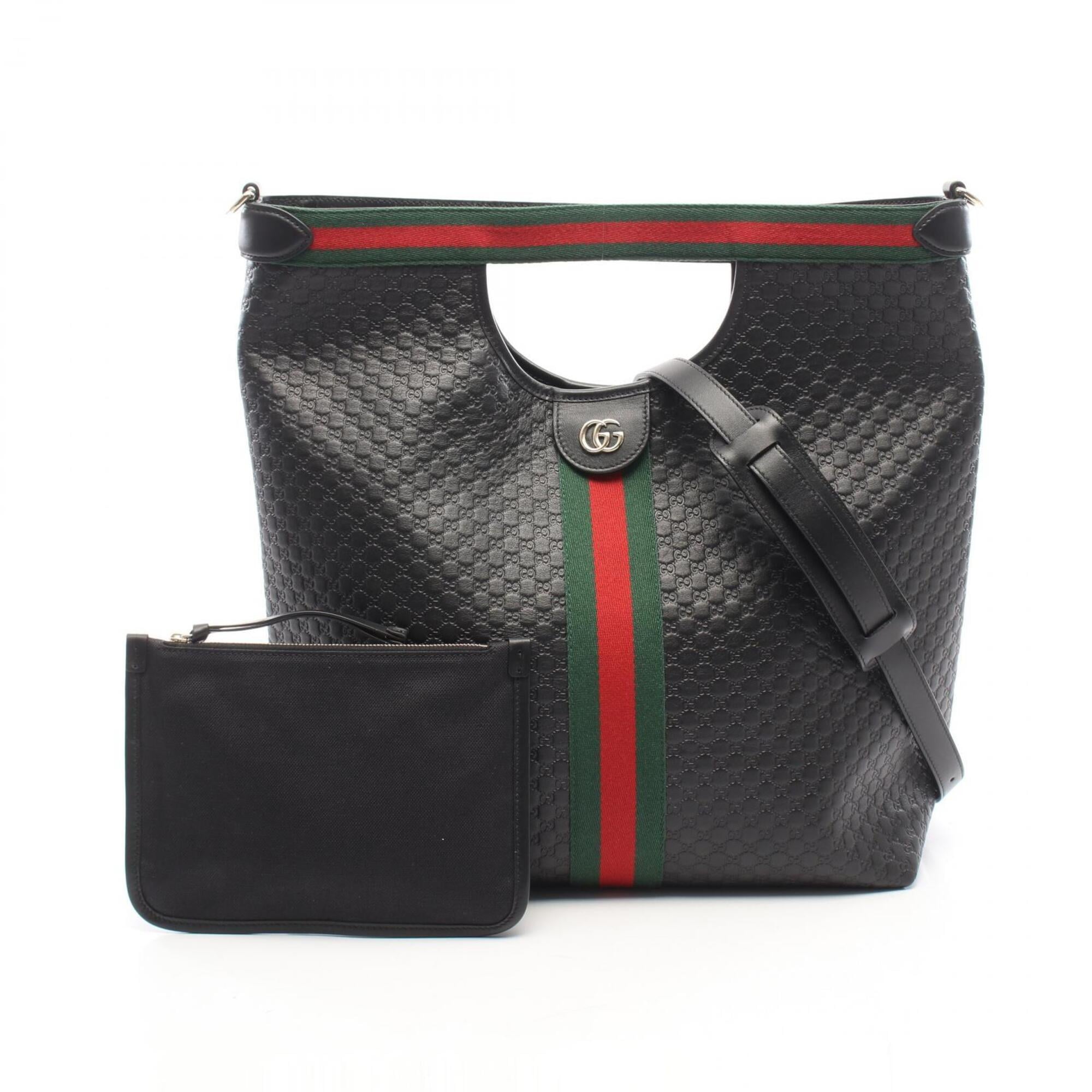 Gucci Black Leather Handbag Pouch (Pre-Owned)
