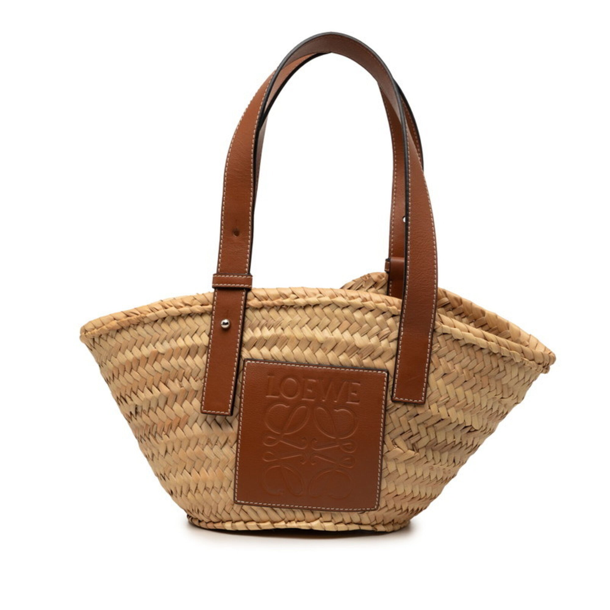 Loewe Beige Brown Raffia Handbag (Pre-Owned)