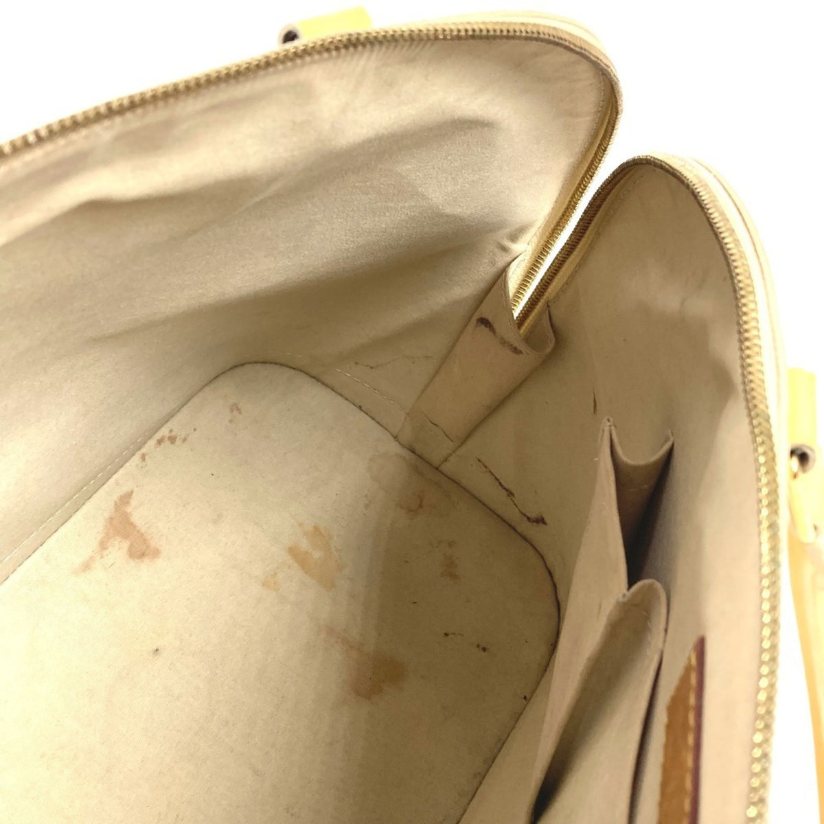 Louis Vuitton Beige Blanc Corail Galle Monogram Vernis Handbag Tote Bag (Pre-Owned)