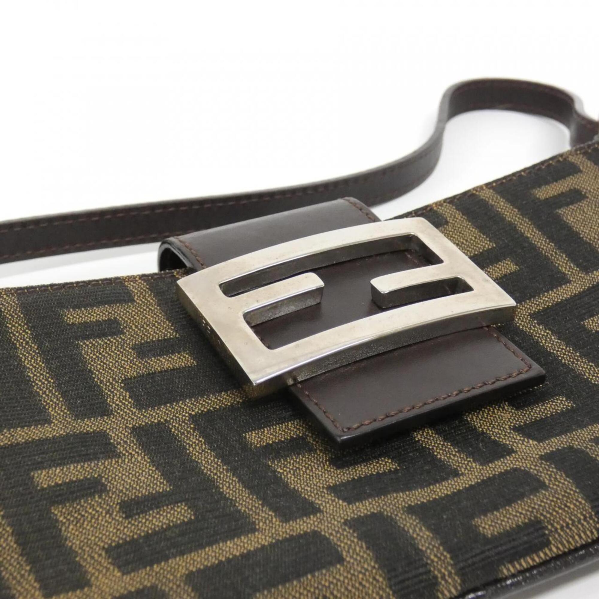 Fendi Brown Canvas Shoulder Bag (Pre-Owned)